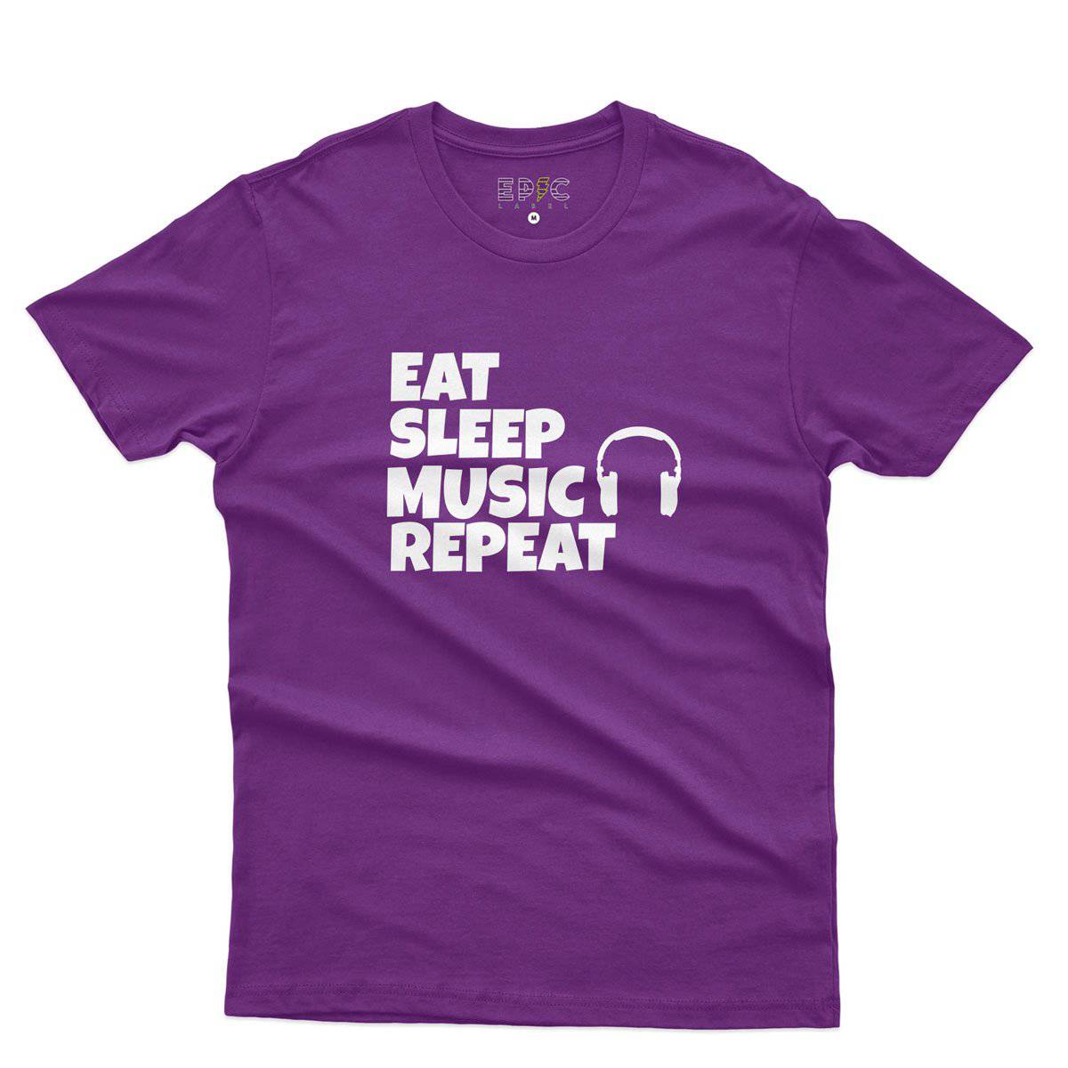 Epic Label Tshirt Eat Sleep Music Repeat T-Shirt Pour Homme