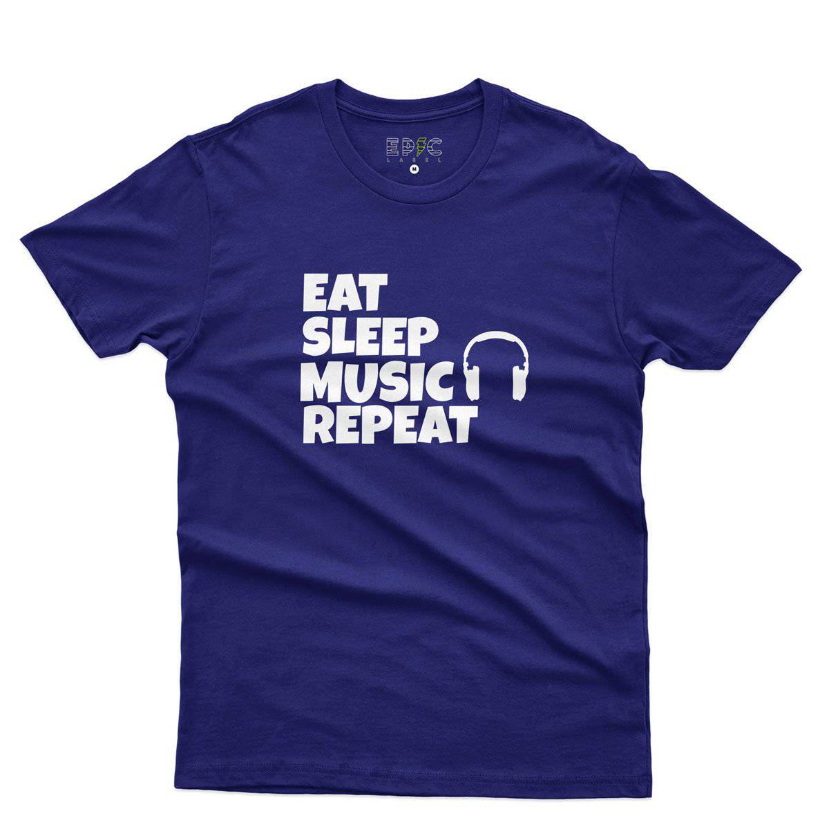 Epic Label Tshirt Eat Sleep Music Repeat T-Shirt Pour Homme