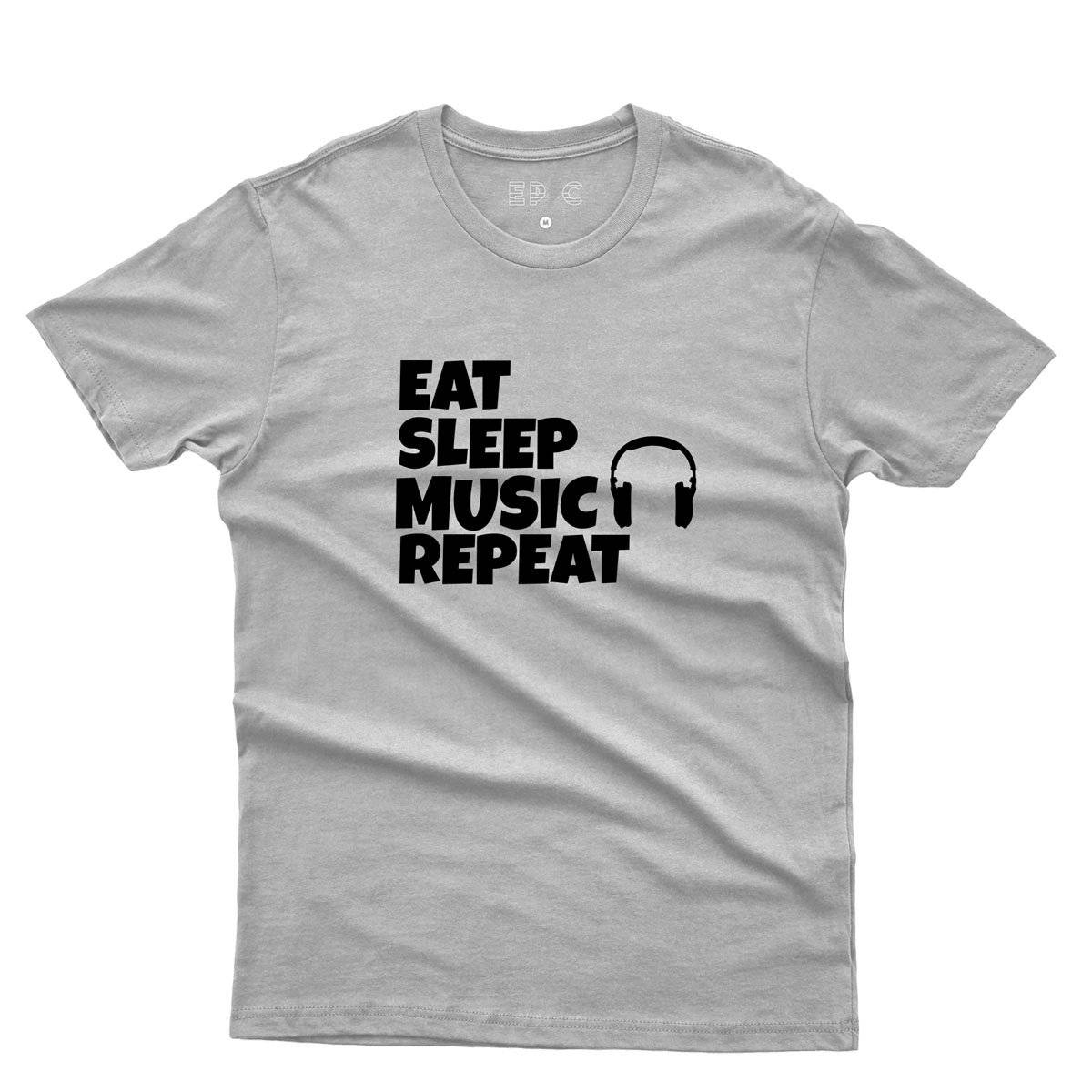 Epic Label Tshirt Eat Sleep Music Repeat T-Shirt Pour Homme