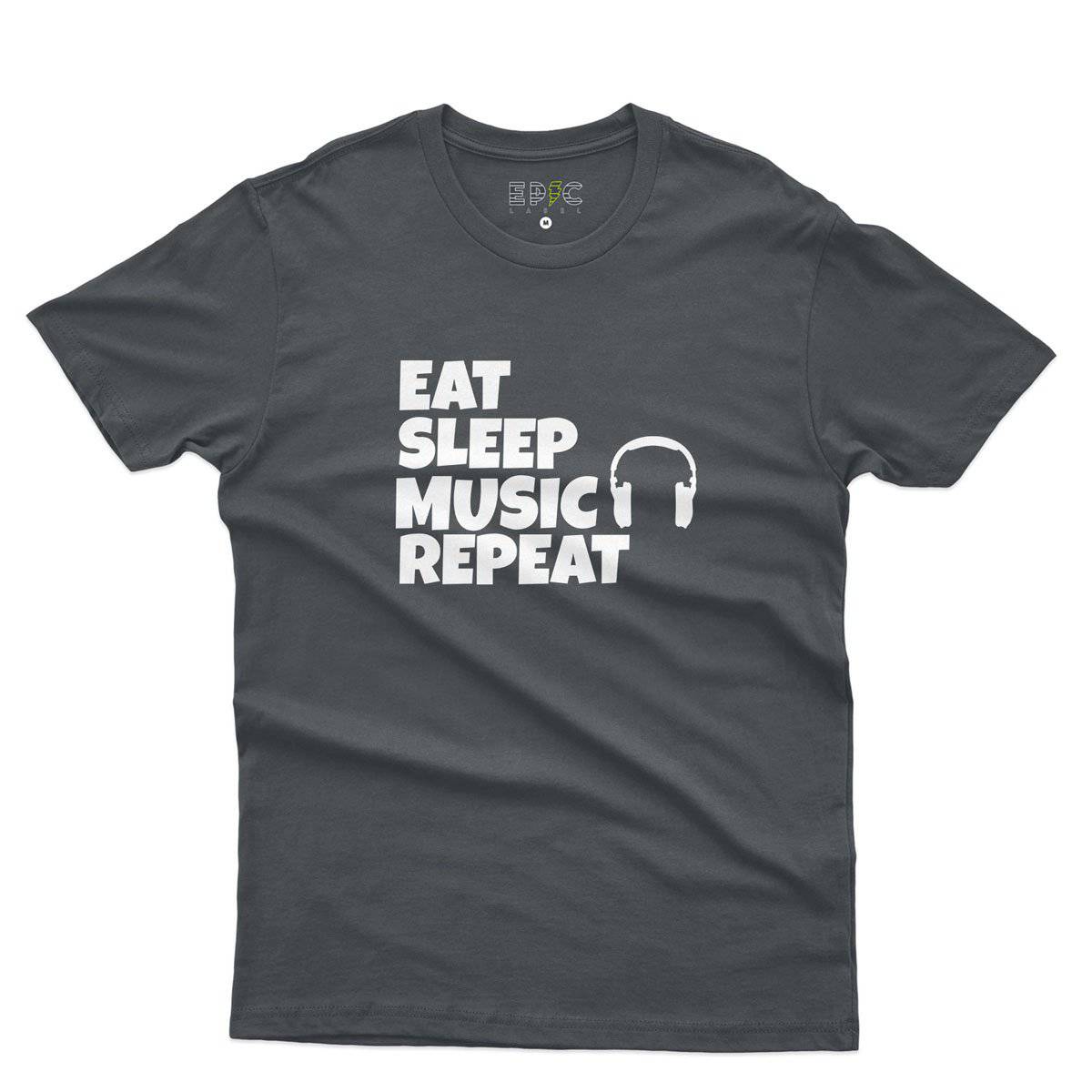 Epic Label Tshirt Eat Sleep Music Repeat T-Shirt Pour Homme