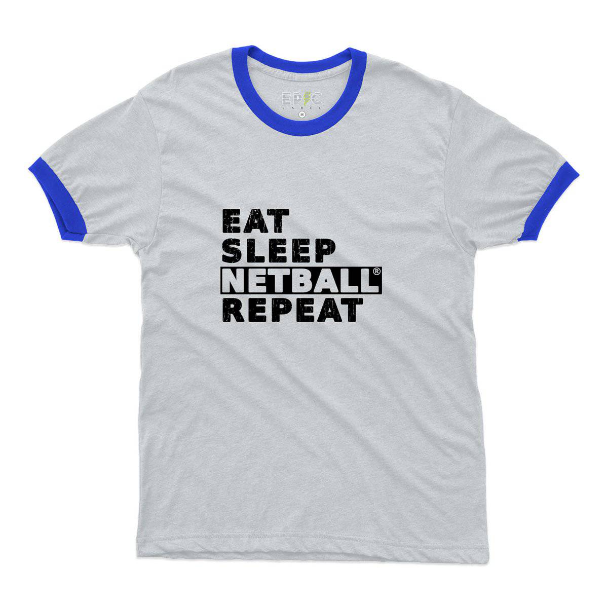 Epic Label Tshirt Eat Sleep Netball Repeat Ringer T-Shirt Pour Homme