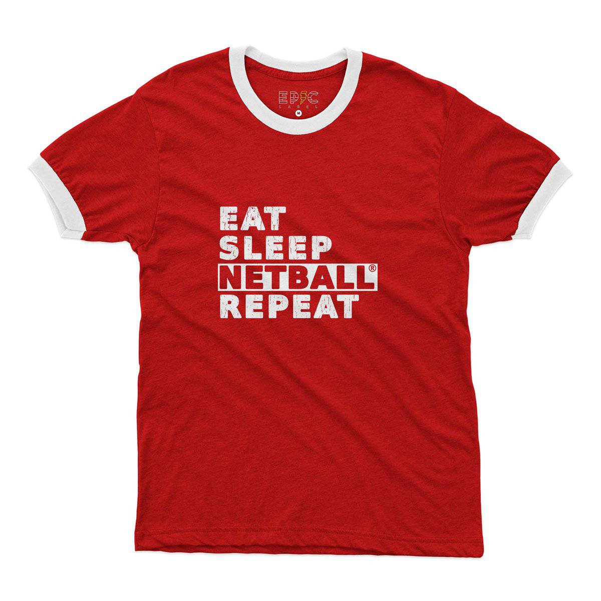 Epic Label Tshirt Eat Sleep Netball Repeat Ringer T-Shirt Pour Homme