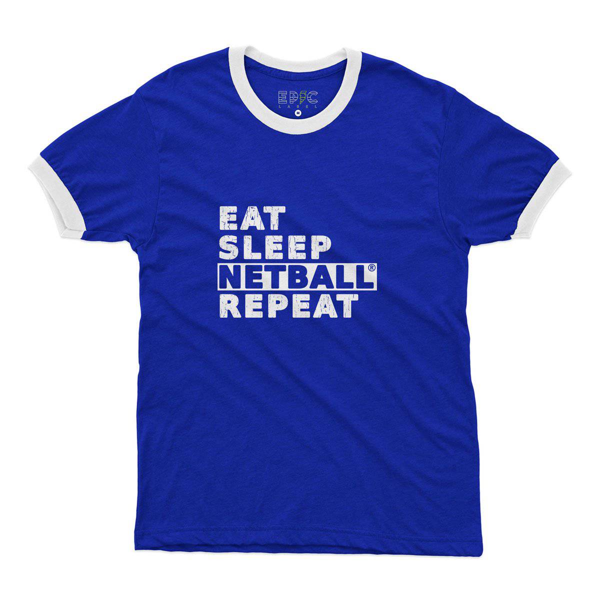 Epic Label Tshirt Eat Sleep Netball Repeat Ringer T-Shirt Pour Homme