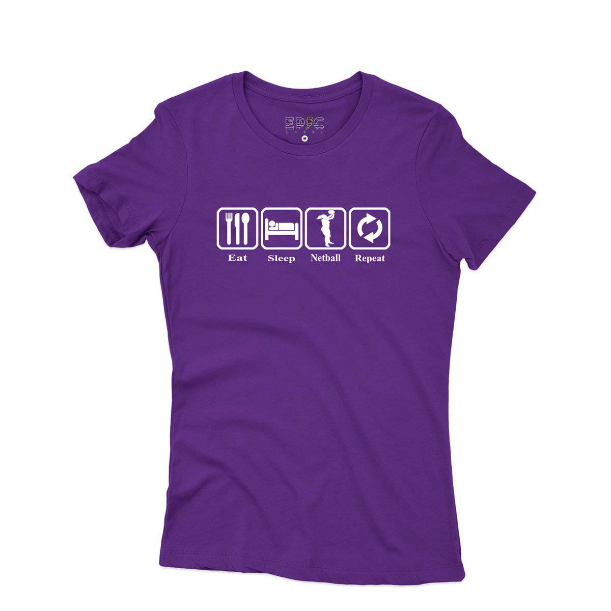 Epic Label Tshirt Eat Sleep Netball Repeat T-Shirt Pour Femme
