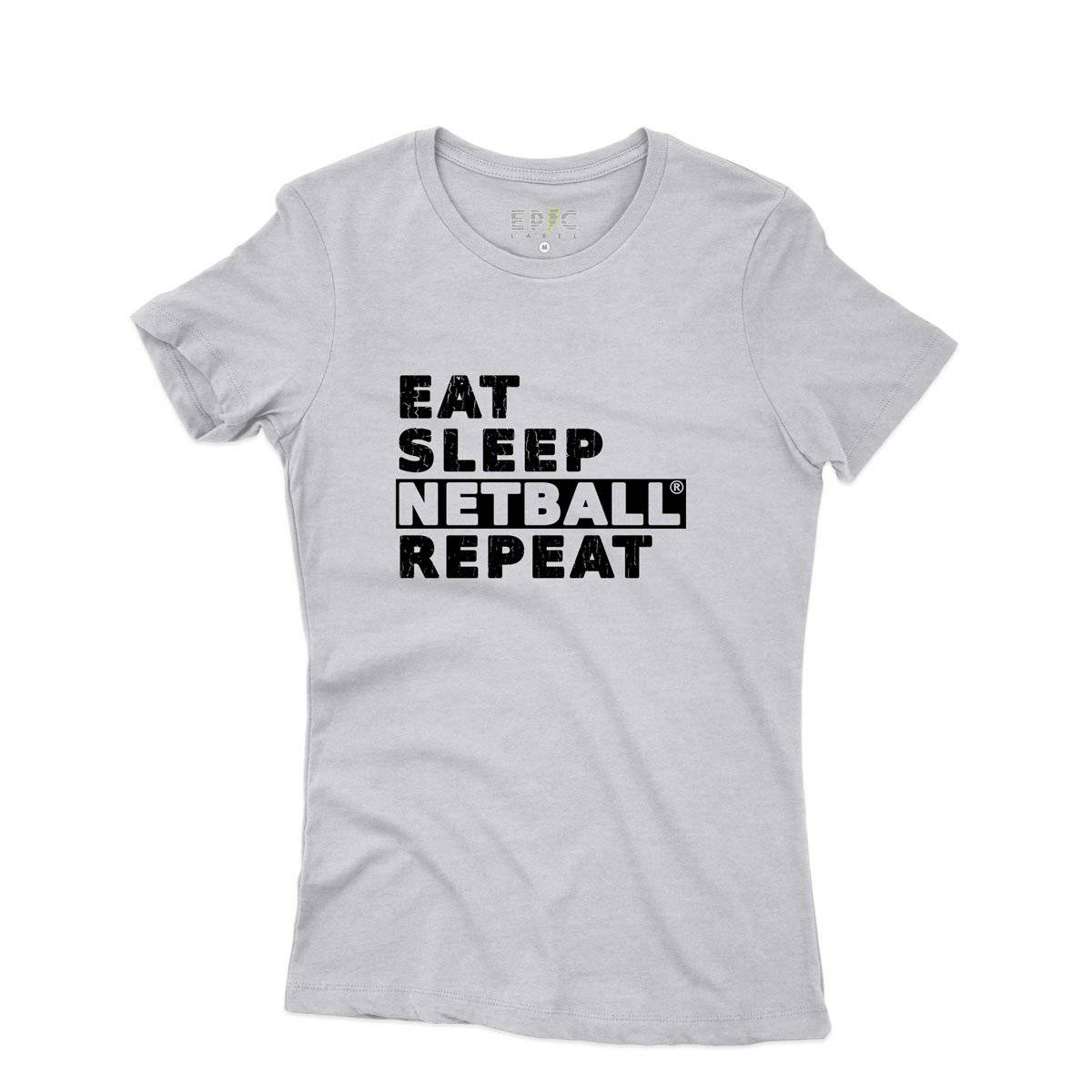 Epic Label Tshirt Eat Sleep Netball Repeat T-Shirt Pour Femme