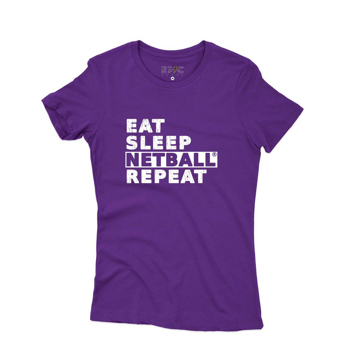 Epic Label Tshirt Eat Sleep Netball Repeat T-Shirt Pour Femme