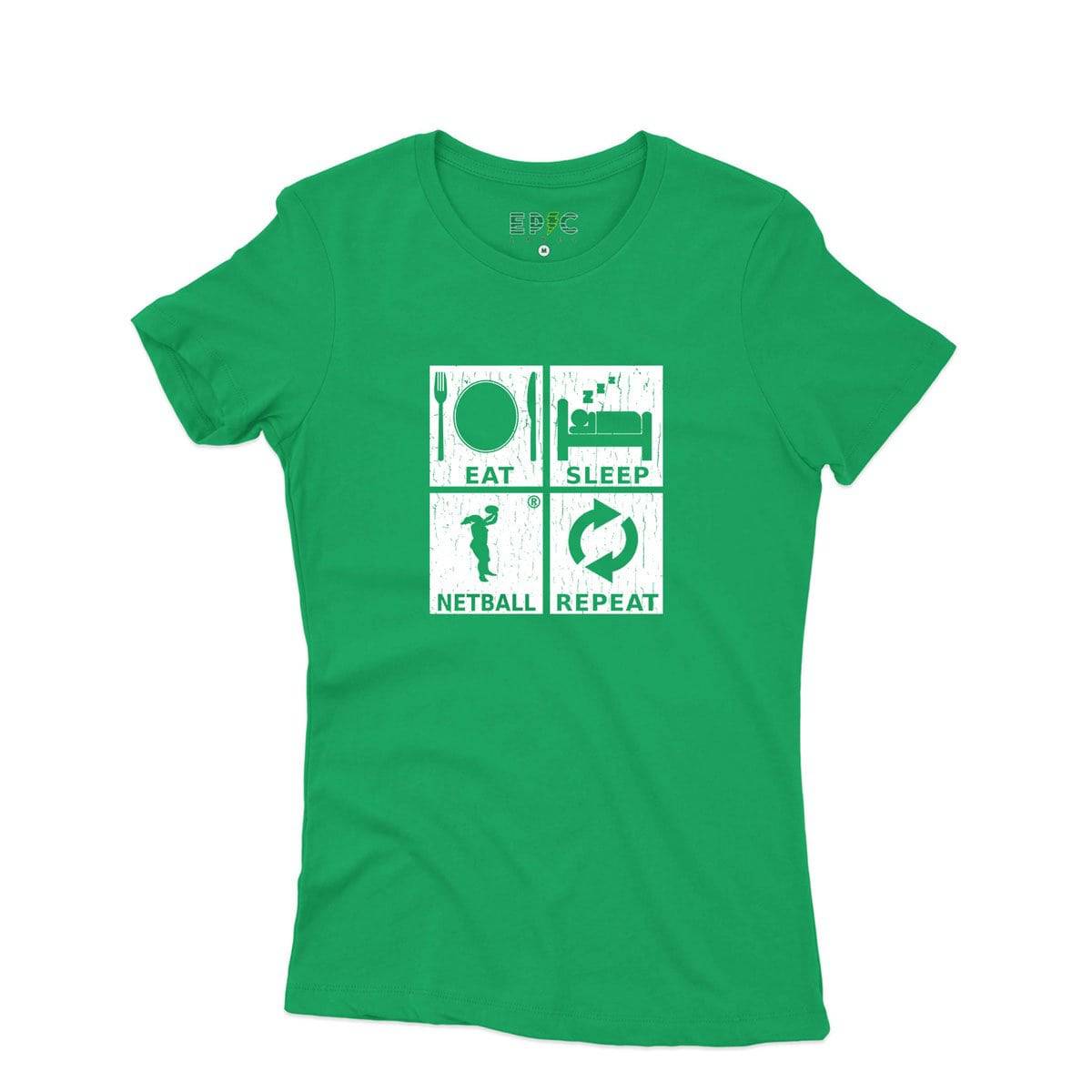 Epic Label Tshirt Eat Sleep Netball Repeat T-Shirt Pour Femme