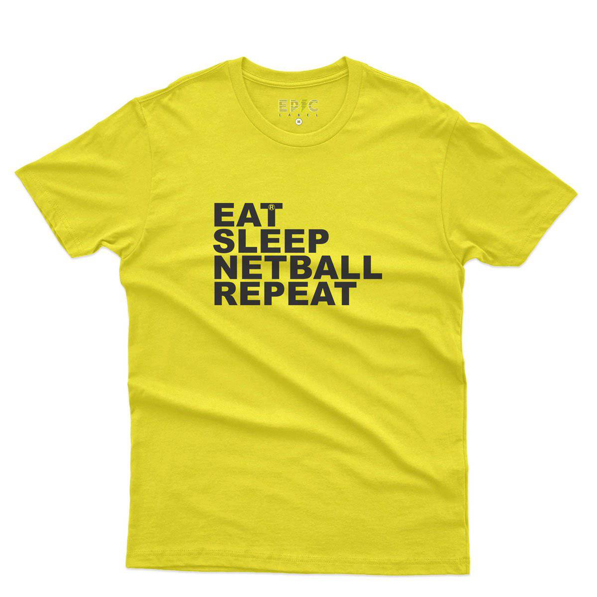 Epic Label Tshirt Eat Sleep Netball Repeat T-Shirt Pour Homme