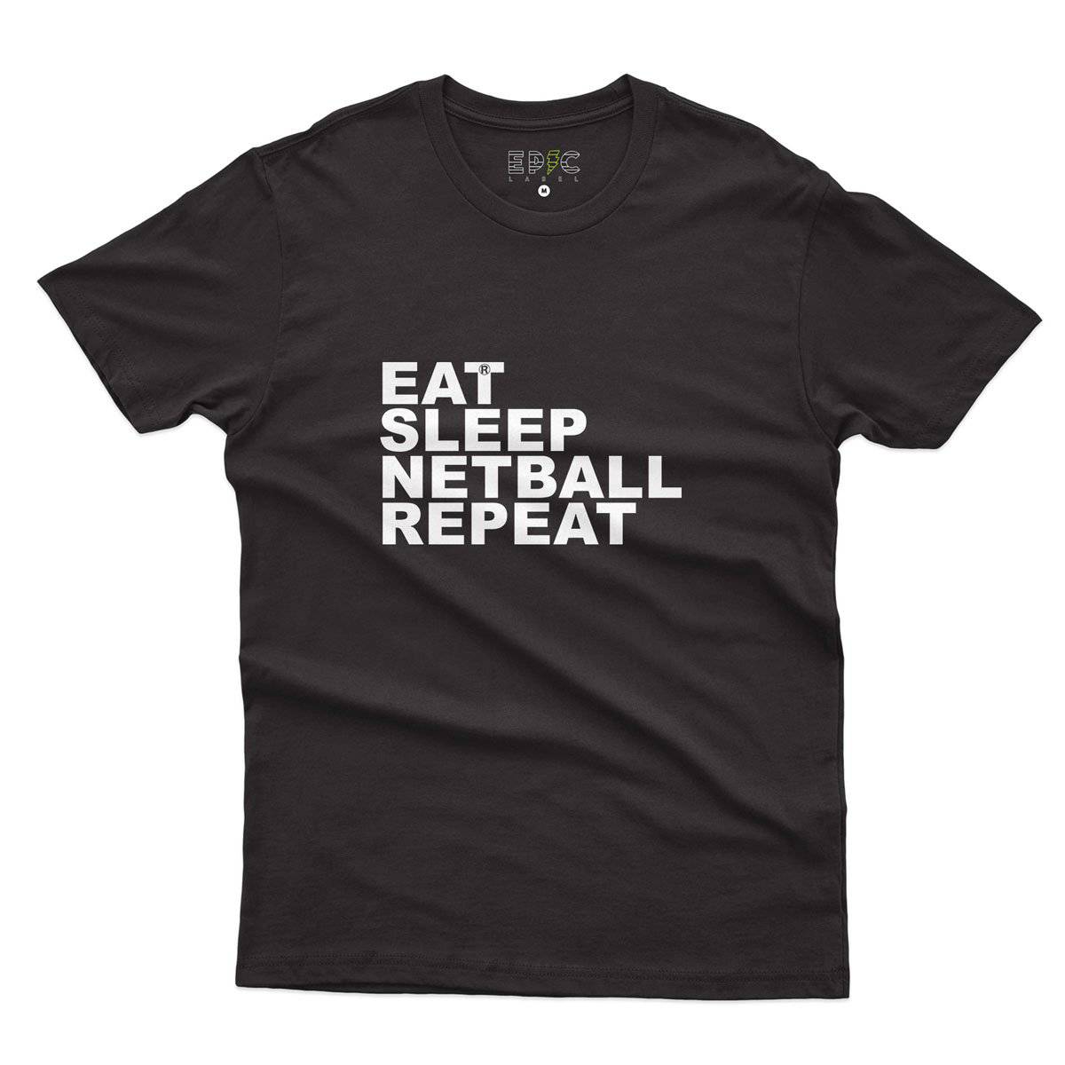 Epic Label Tshirt Eat Sleep Netball Repeat T-Shirt Pour Homme