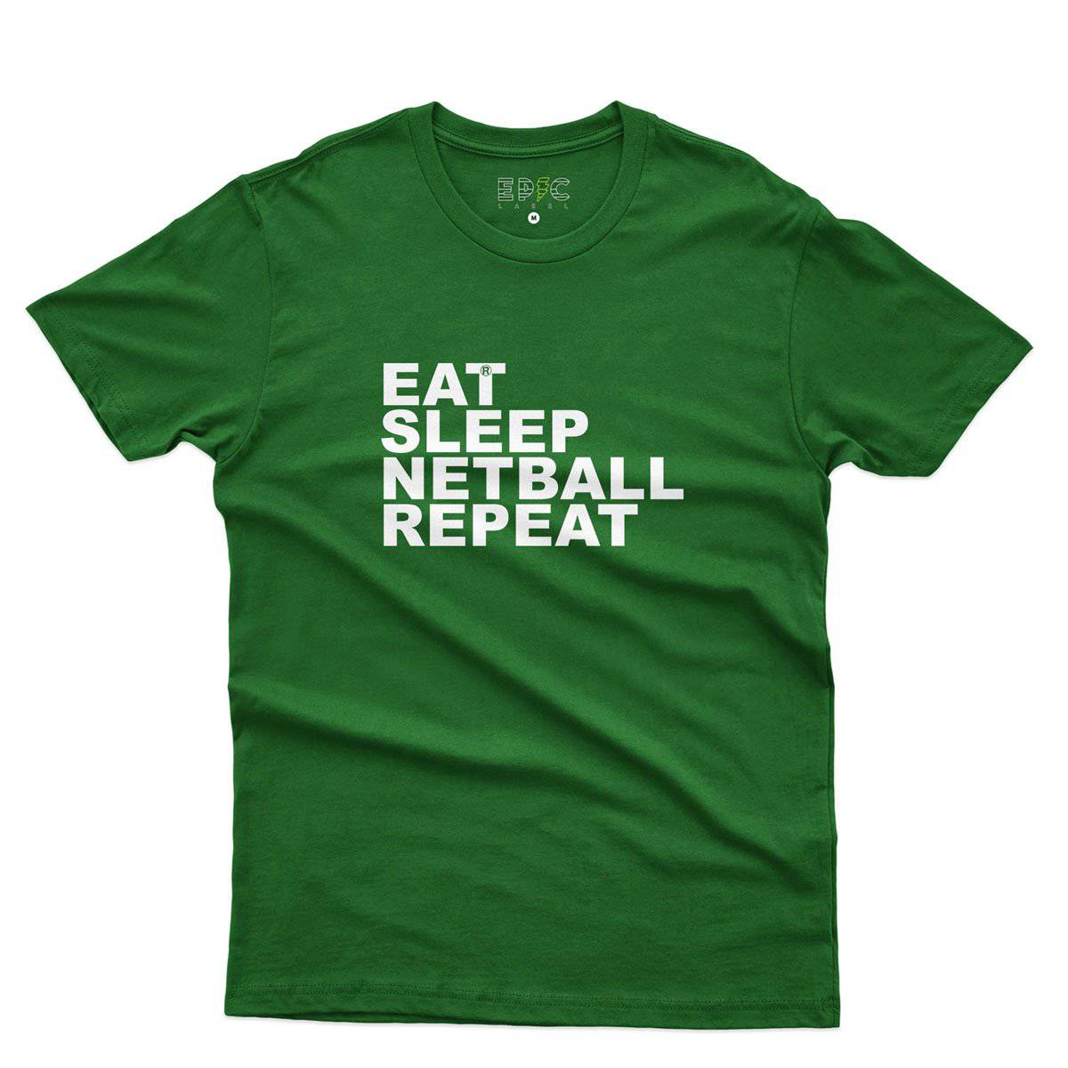 Epic Label Tshirt Eat Sleep Netball Repeat T-Shirt Pour Homme