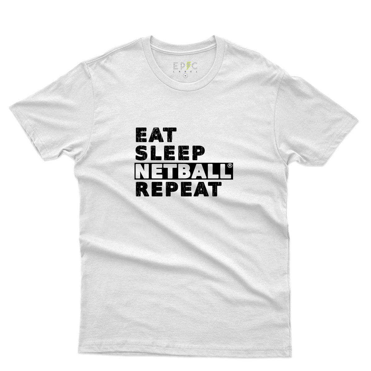 Epic Label Tshirt Eat Sleep Netball Repeat T-Shirt Pour Homme