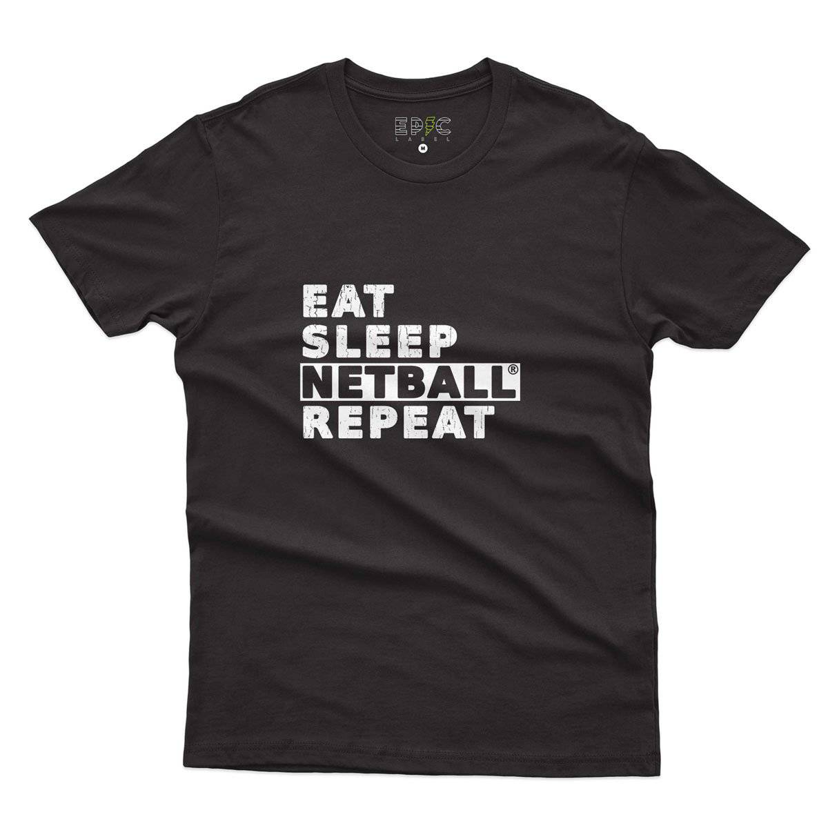 Epic Label Tshirt Eat Sleep Netball Repeat T-Shirt Pour Homme