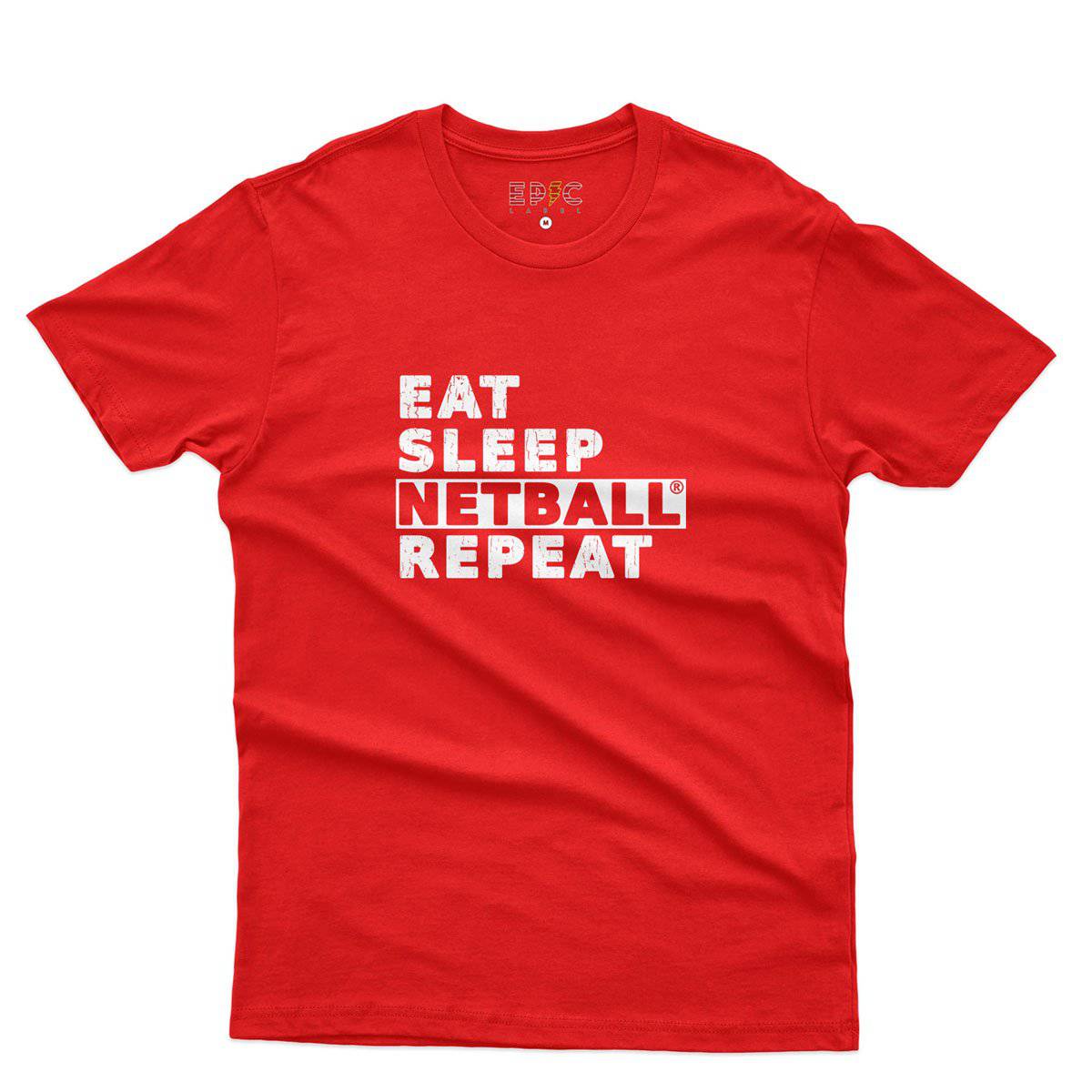 Epic Label Tshirt Eat Sleep Netball Repeat T-Shirt Pour Homme