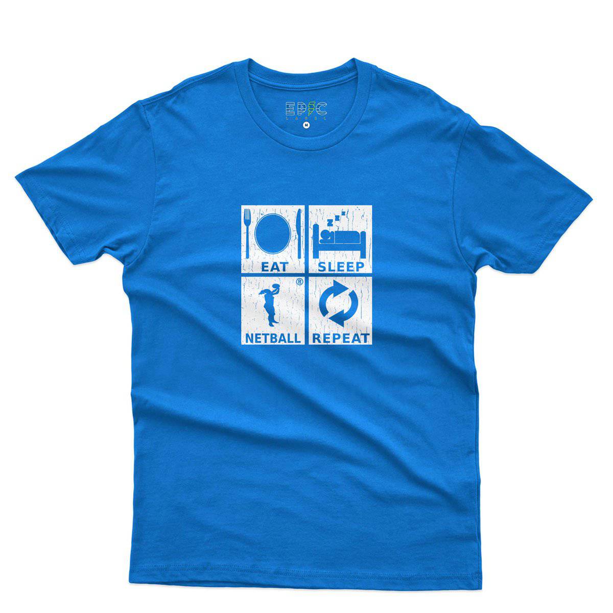 Epic Label Tshirt Eat Sleep Netball Repeat T-Shirt Pour Homme