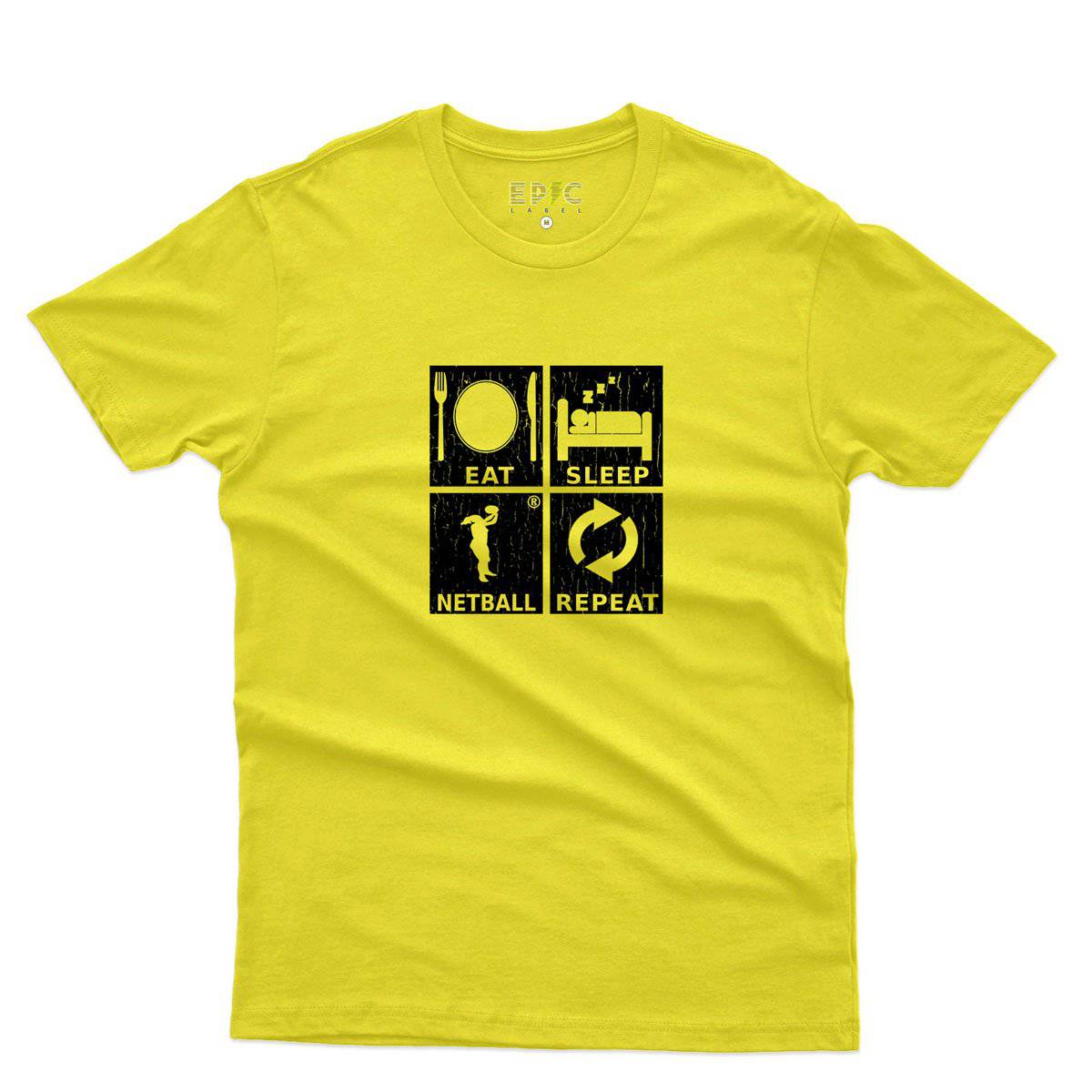 Epic Label Tshirt Eat Sleep Netball Repeat T-Shirt Pour Homme