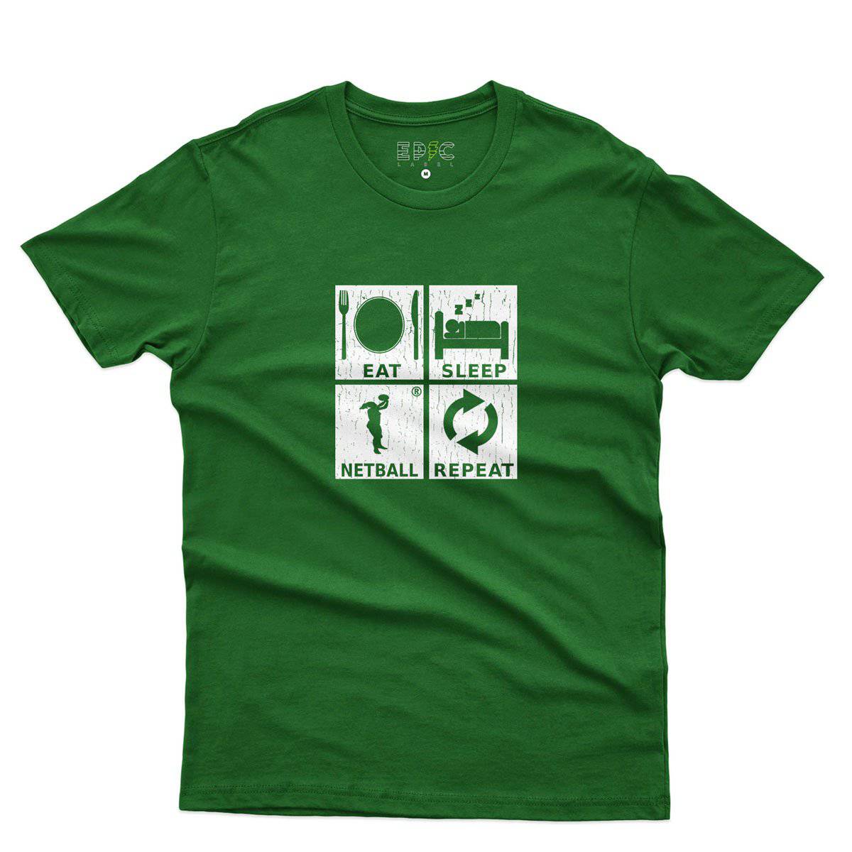 Epic Label Tshirt Eat Sleep Netball Repeat T-Shirt Pour Homme