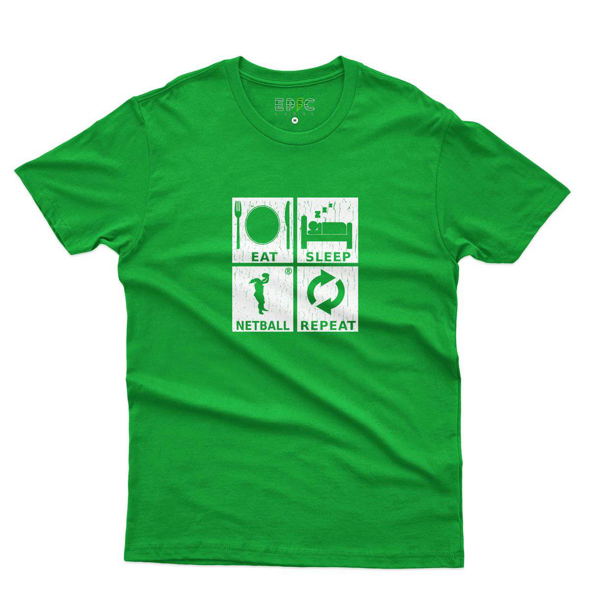 Epic Label Tshirt Eat Sleep Netball Repeat T-Shirt Pour Homme