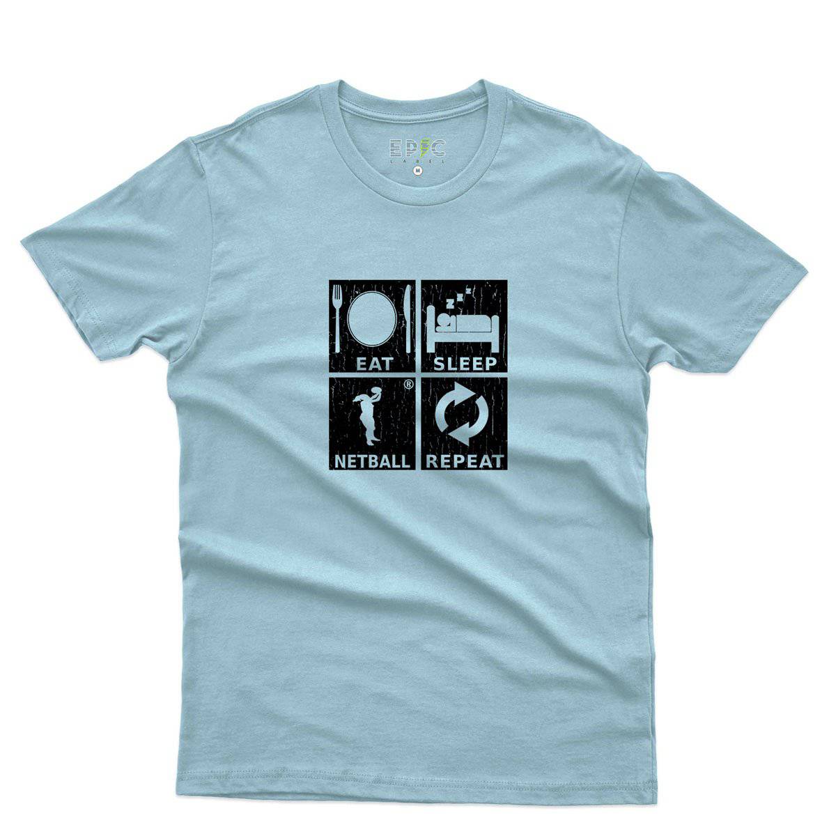 Epic Label Tshirt Eat Sleep Netball Repeat T-Shirt Pour Homme