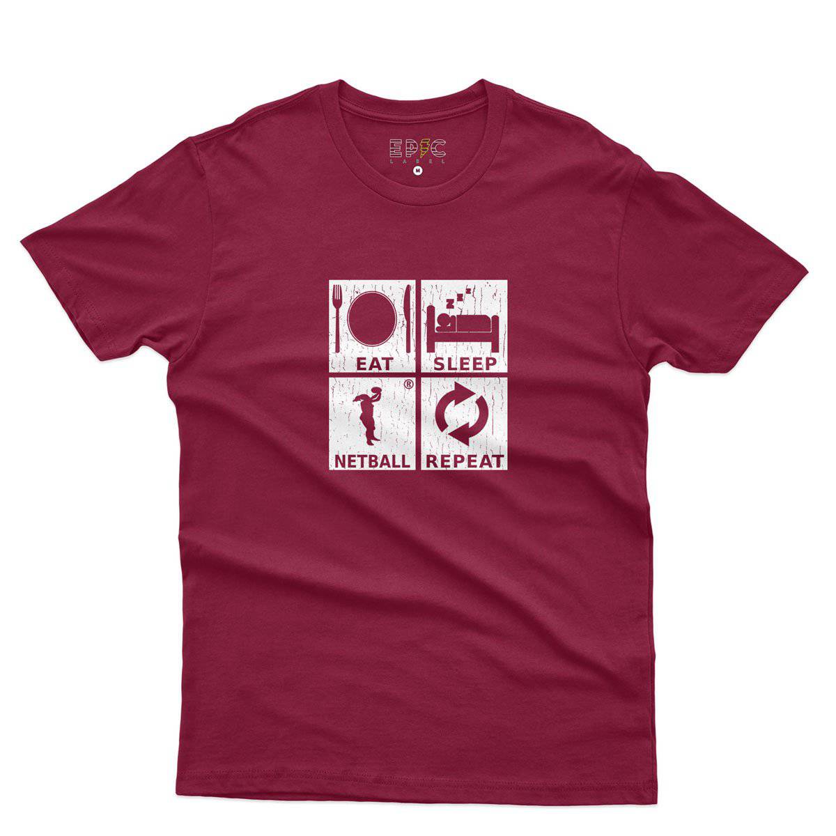 Epic Label Tshirt Eat Sleep Netball Repeat T-Shirt Pour Homme