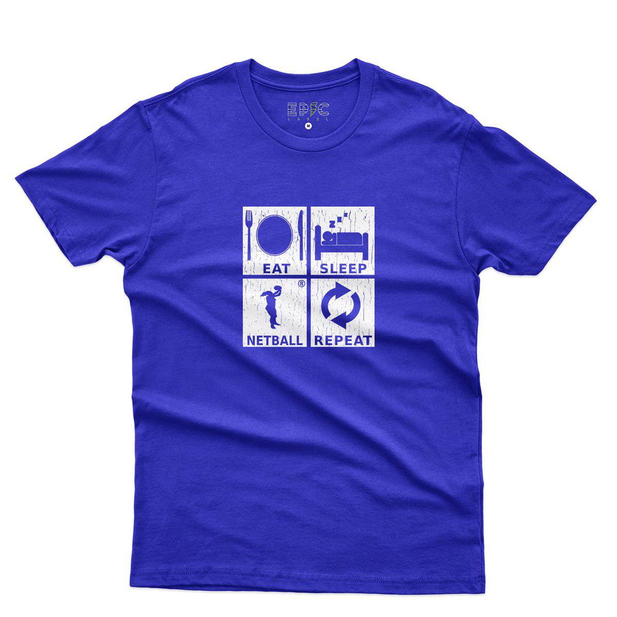 Epic Label Tshirt Eat Sleep Netball Repeat T-Shirt Pour Homme