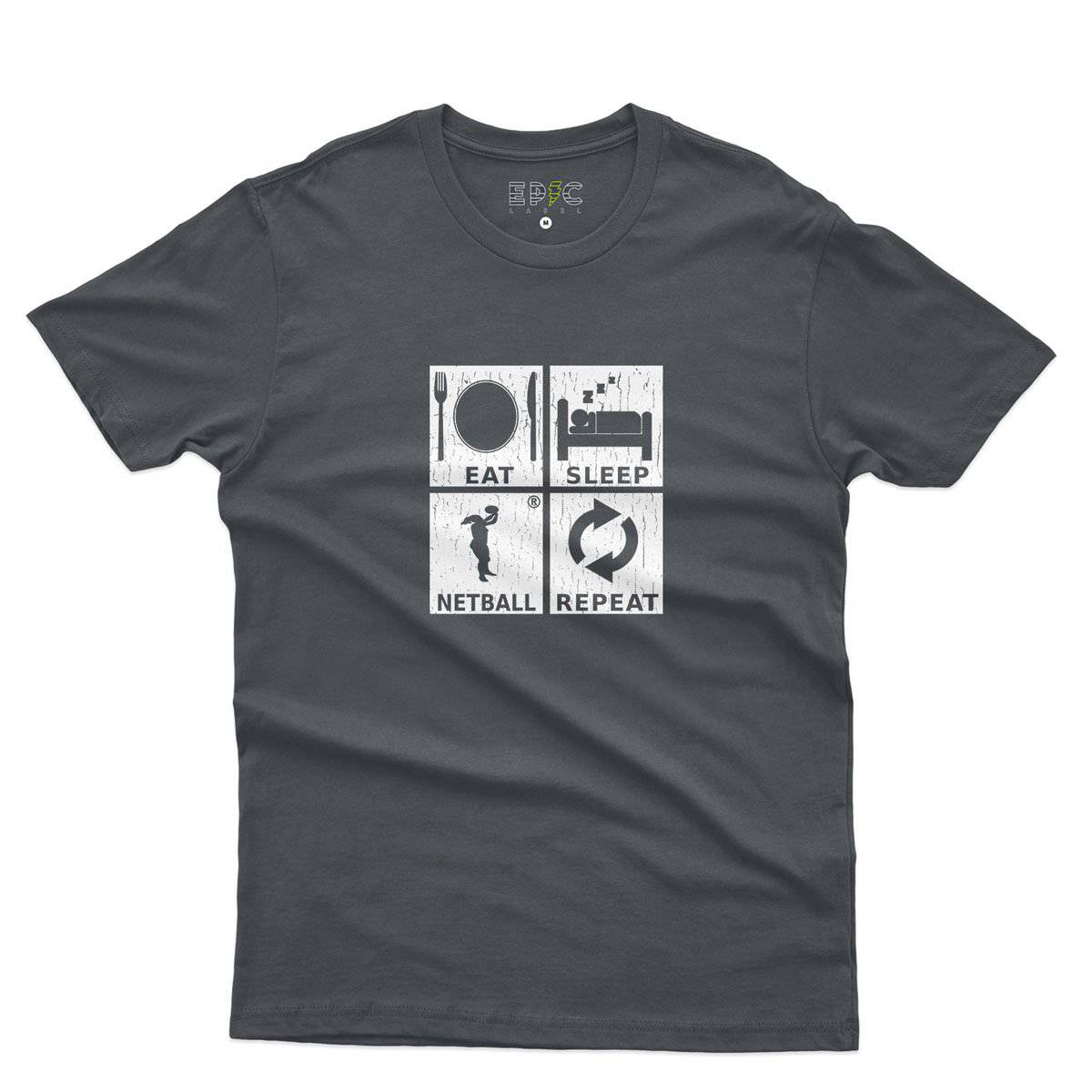 Epic Label Tshirt Eat Sleep Netball Repeat T-Shirt Pour Homme