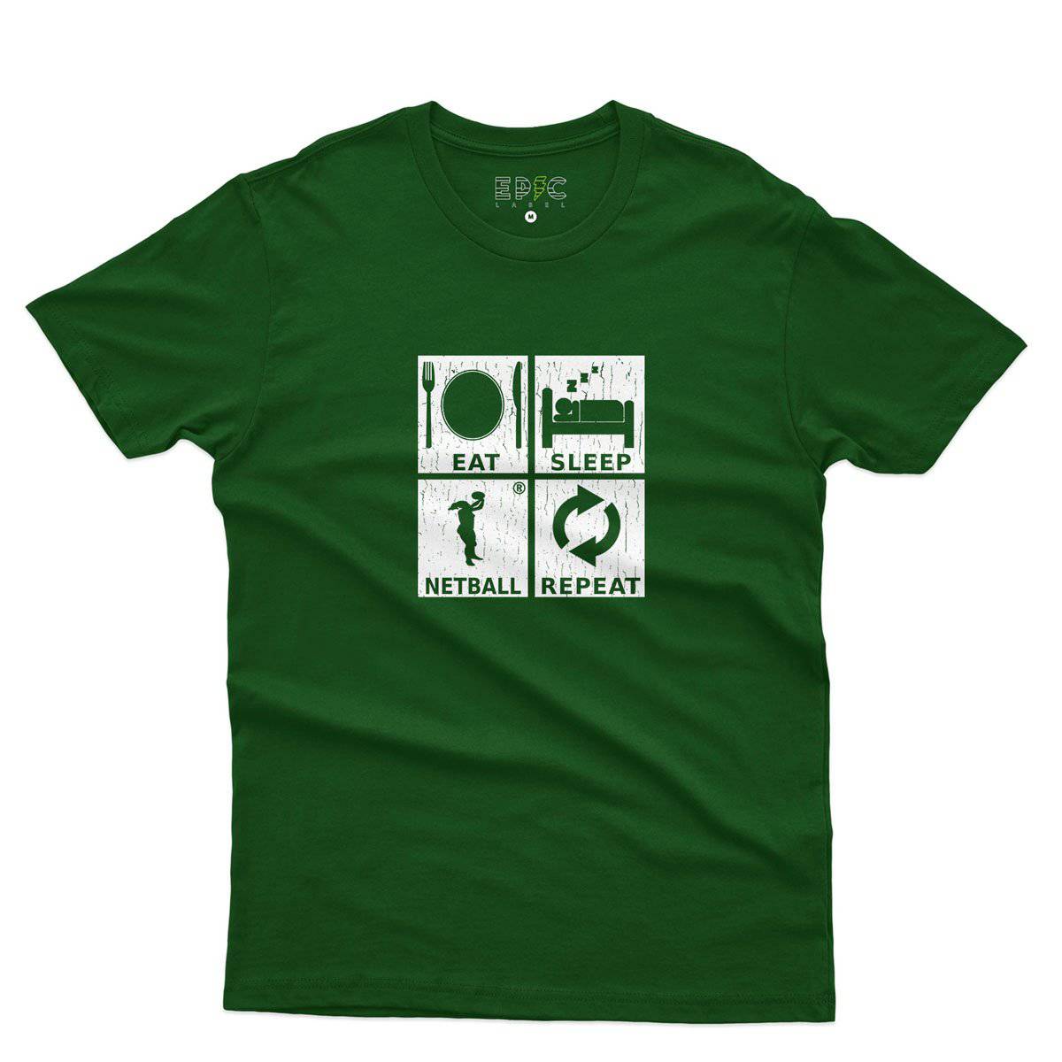 Epic Label Tshirt Eat Sleep Netball Repeat T-Shirt Pour Homme