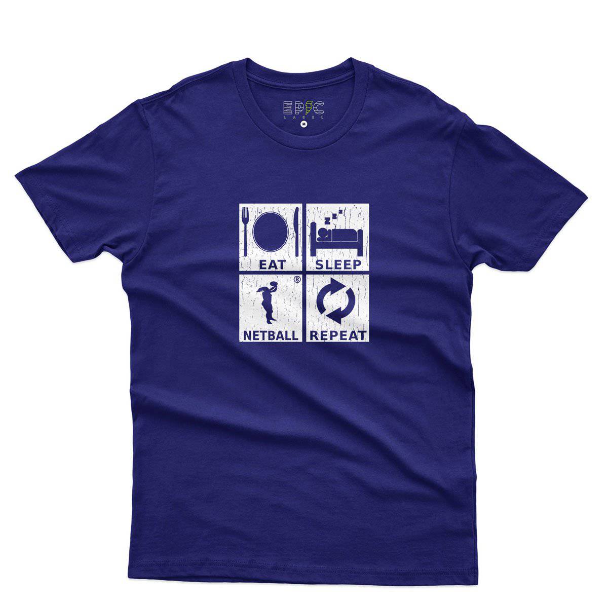 Epic Label Tshirt Eat Sleep Netball Repeat T-Shirt Pour Homme