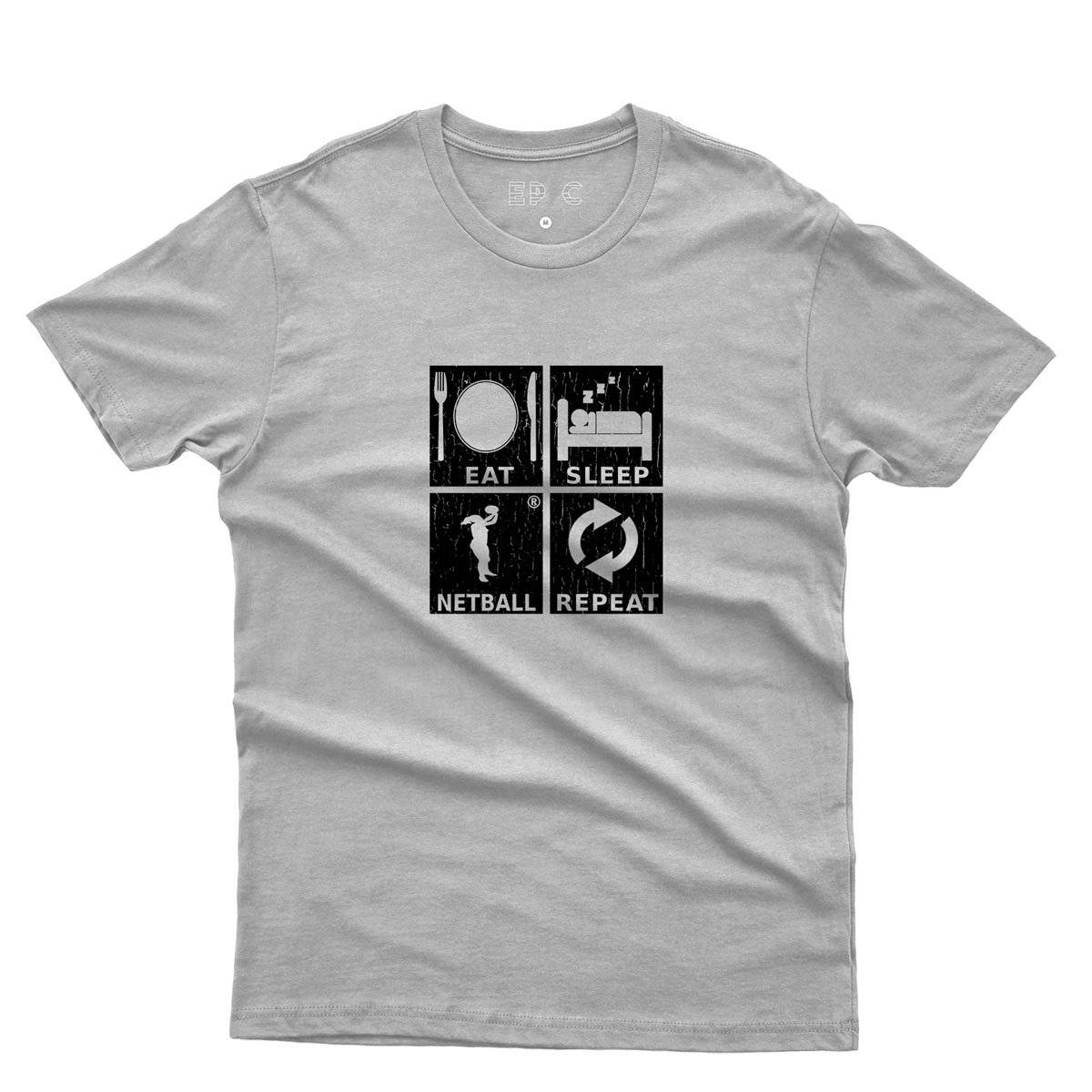 Epic Label Tshirt Eat Sleep Netball Repeat T-Shirt Pour Homme