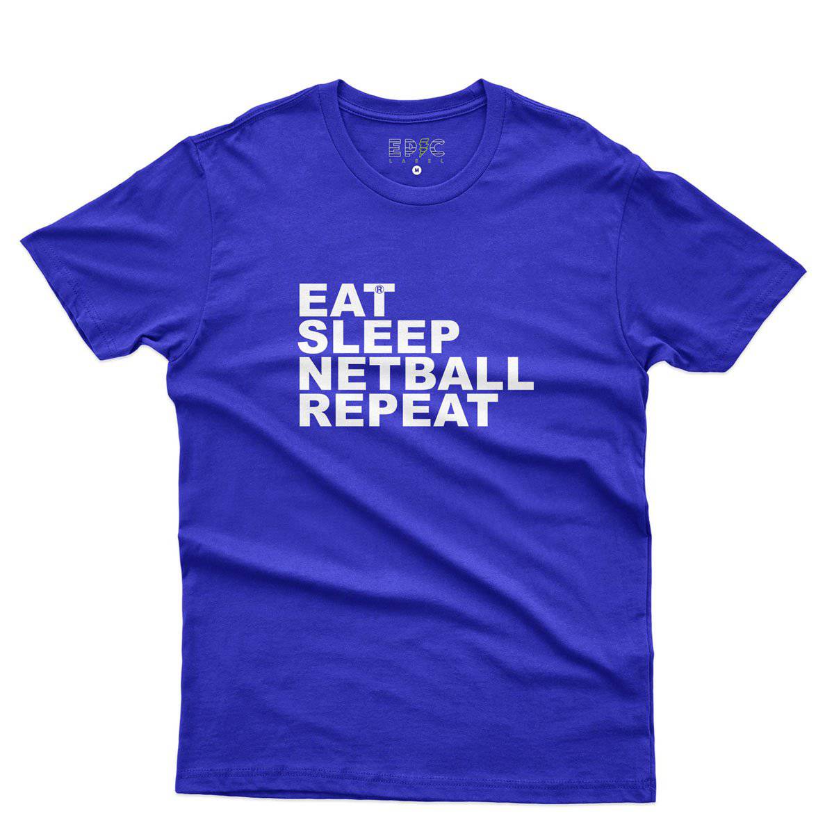 Epic Label Tshirt Eat Sleep Netball Repeat T-Shirt Pour Homme