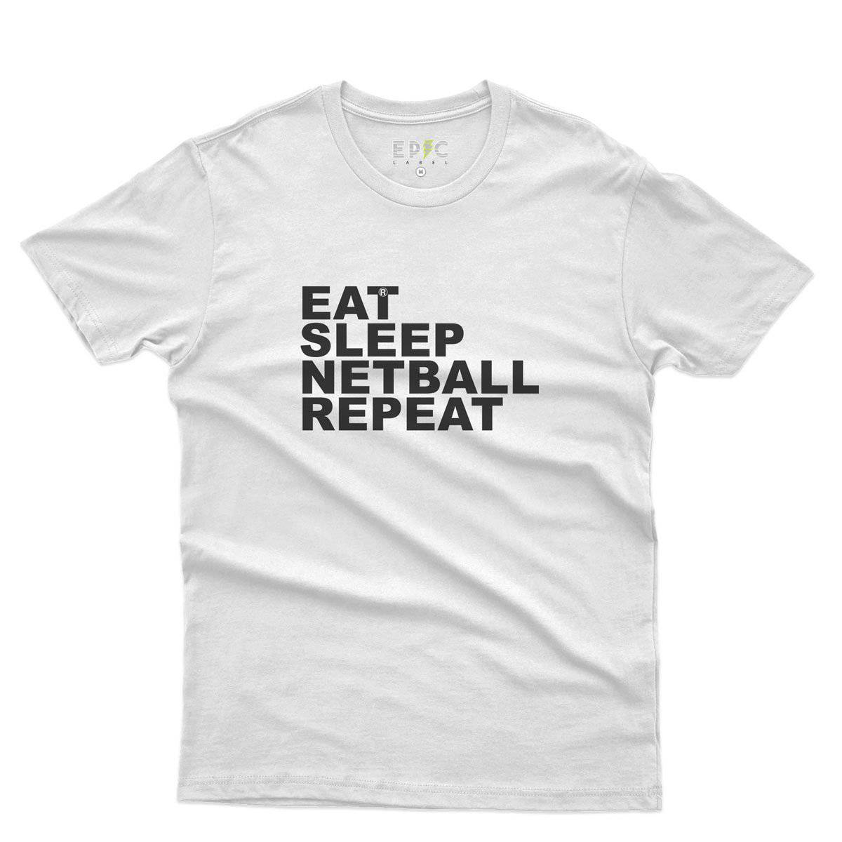 Epic Label Tshirt Eat Sleep Netball Repeat T-Shirt Pour Homme