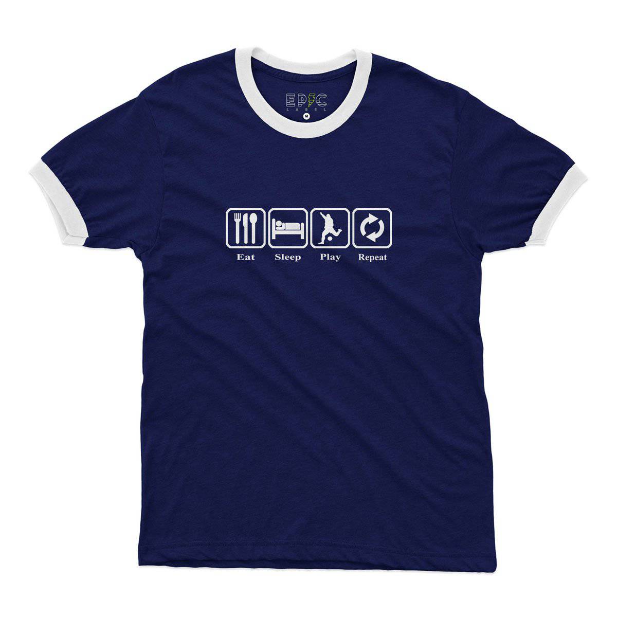 Epic Label Tshirt Eat Sleep Play Repeat Ringer T-Shirt Pour Homme