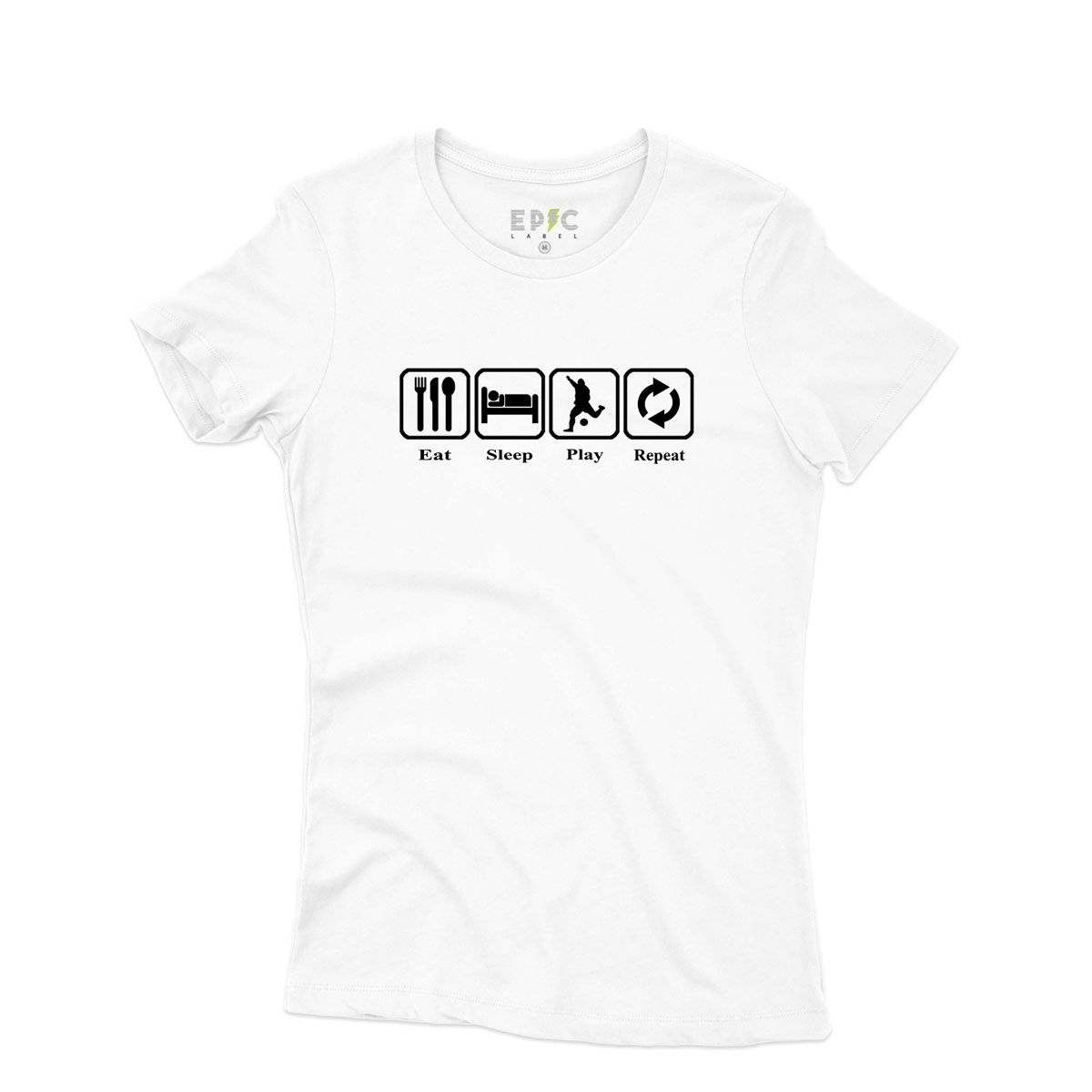 Epic Label Tshirt Eat Sleep Play Repeat T-Shirt Pour Femme