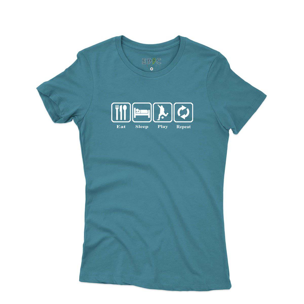 Epic Label Tshirt Eat Sleep Play Repeat T-Shirt Pour Femme