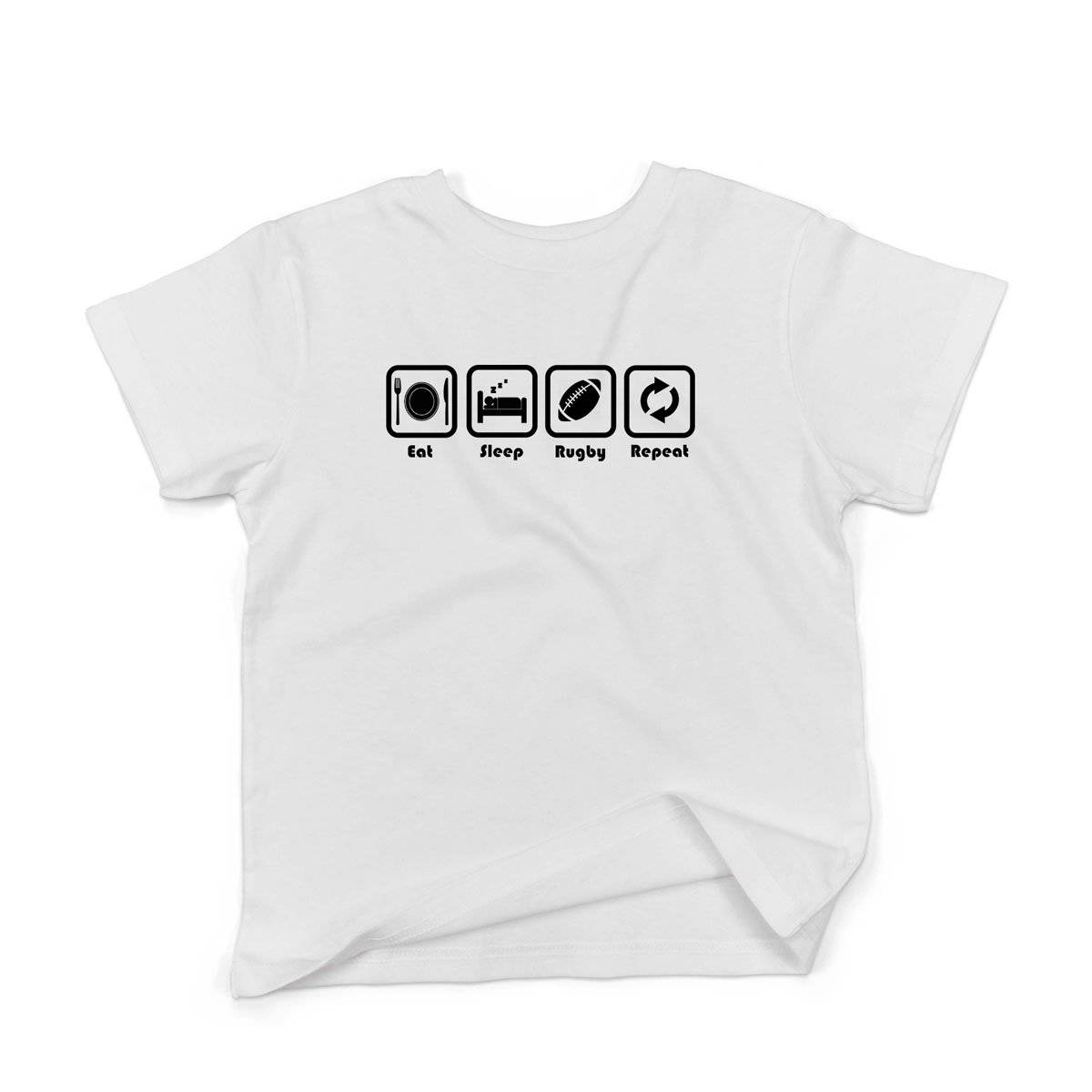 Epic Label Tshirt Eat Sleep Rugby Repeat T-Shirt Enfant