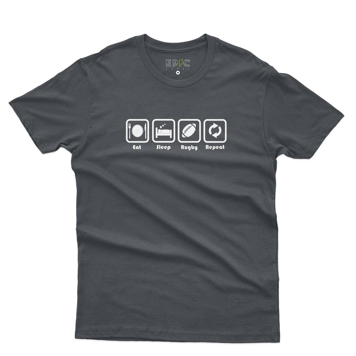 Epic Label Tshirt Eat Sleep Rugby Repeat T-Shirt Pour Homme