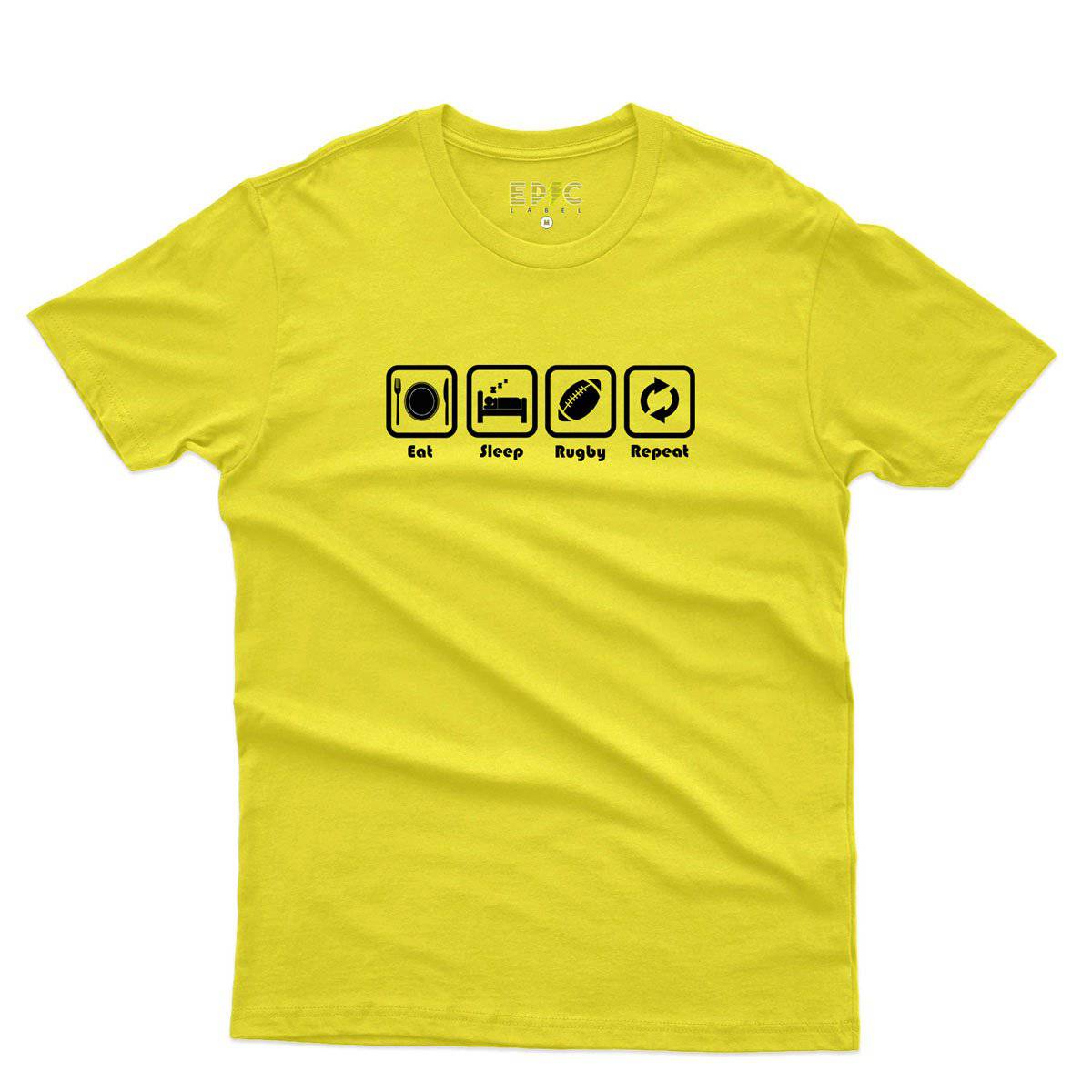Epic Label Tshirt Eat Sleep Rugby Repeat T-Shirt Pour Homme
