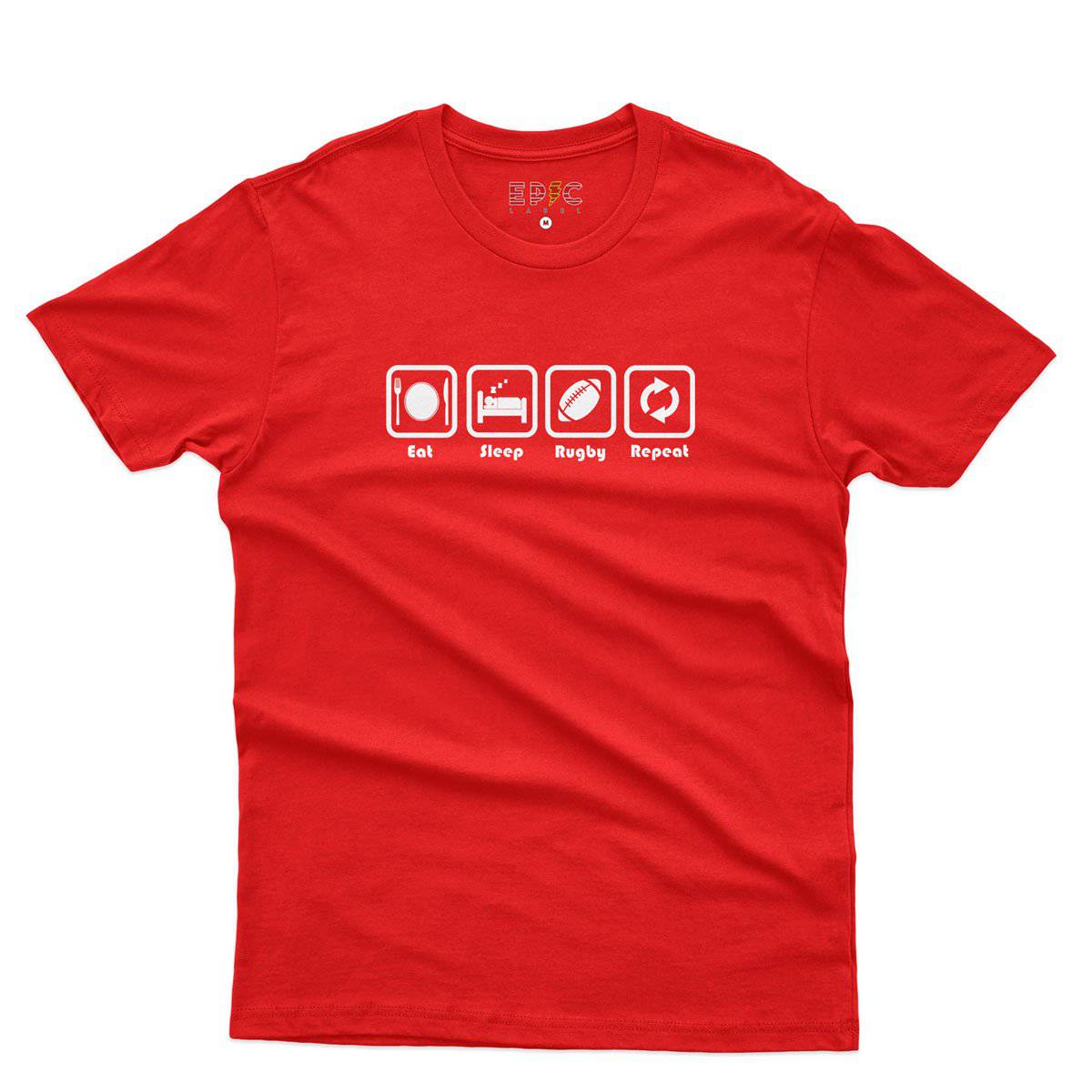 Epic Label Tshirt Eat Sleep Rugby Repeat T-Shirt Pour Homme