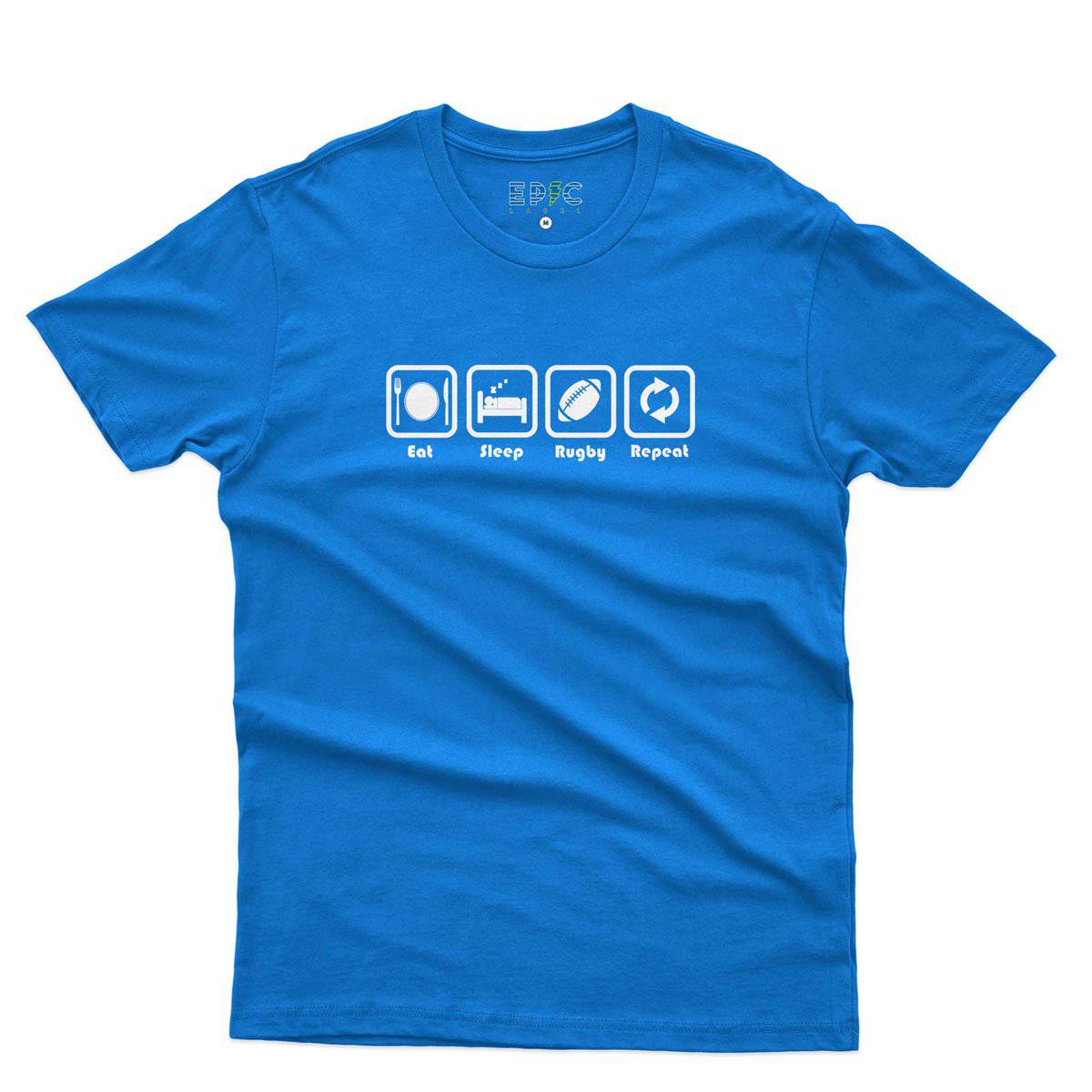 Epic Label Tshirt Eat Sleep Rugby Repeat T-Shirt Pour Homme