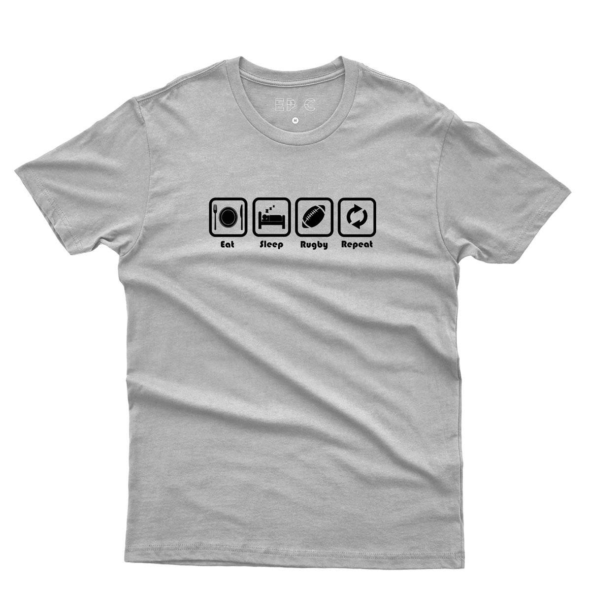 Epic Label Tshirt Eat Sleep Rugby Repeat T-Shirt Pour Homme