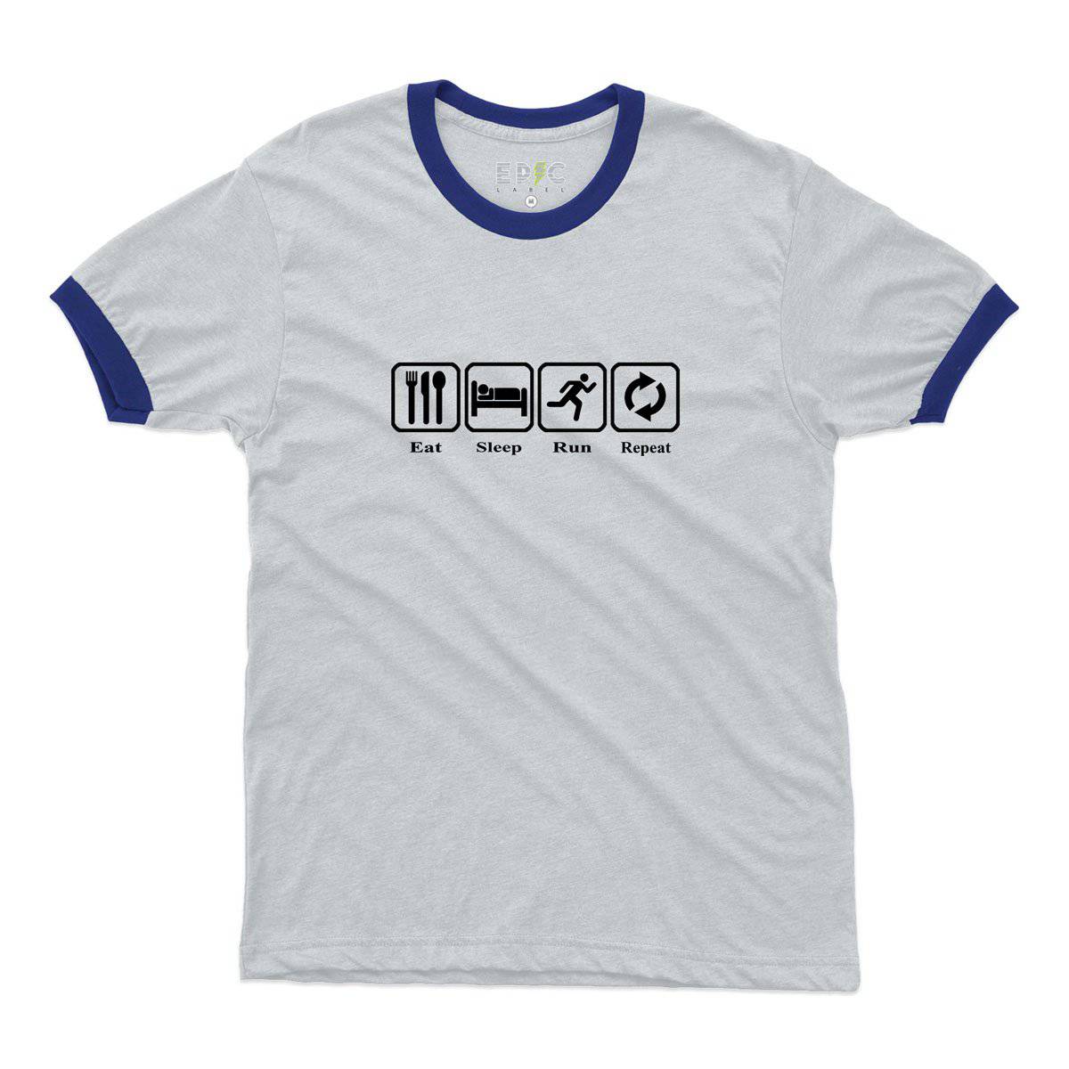 Epic Label Tshirt Eat Sleep Run Repeat Ringer T-Shirt Pour Homme