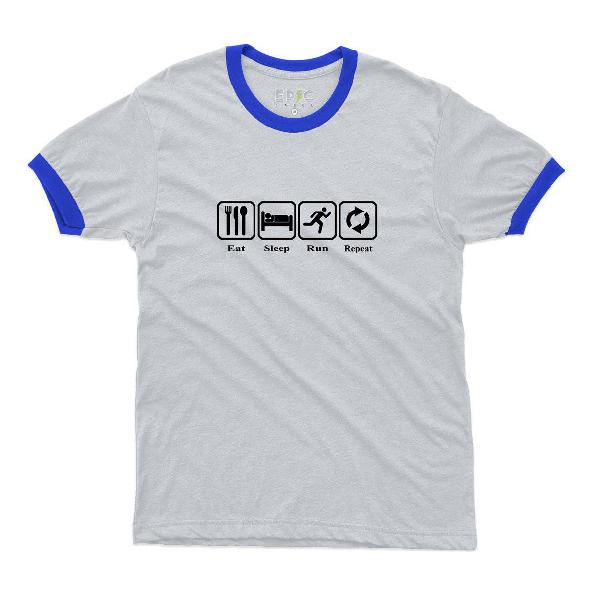 Epic Label Tshirt Eat Sleep Run Repeat Ringer T-Shirt Pour Homme