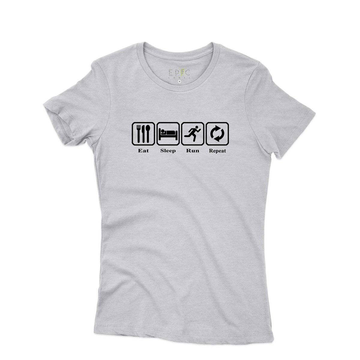 Epic Label Tshirt Eat Sleep Run Repeat T-Shirt Pour Femme