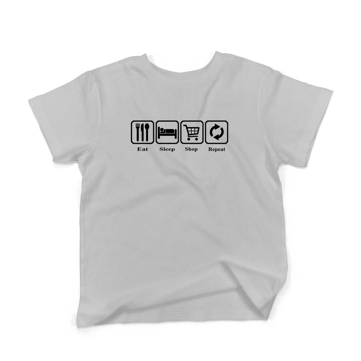 Epic Label Tshirt Eat Sleep Shop Repeat T-Shirt Enfant