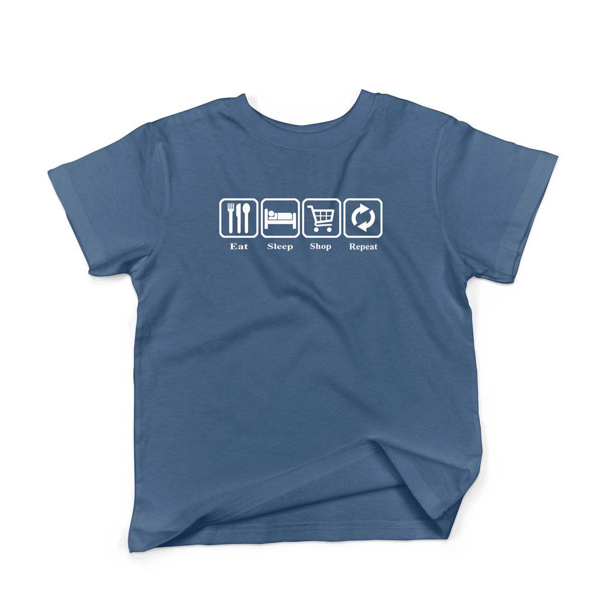 Epic Label Tshirt Eat Sleep Shop Repeat T-Shirt Enfant
