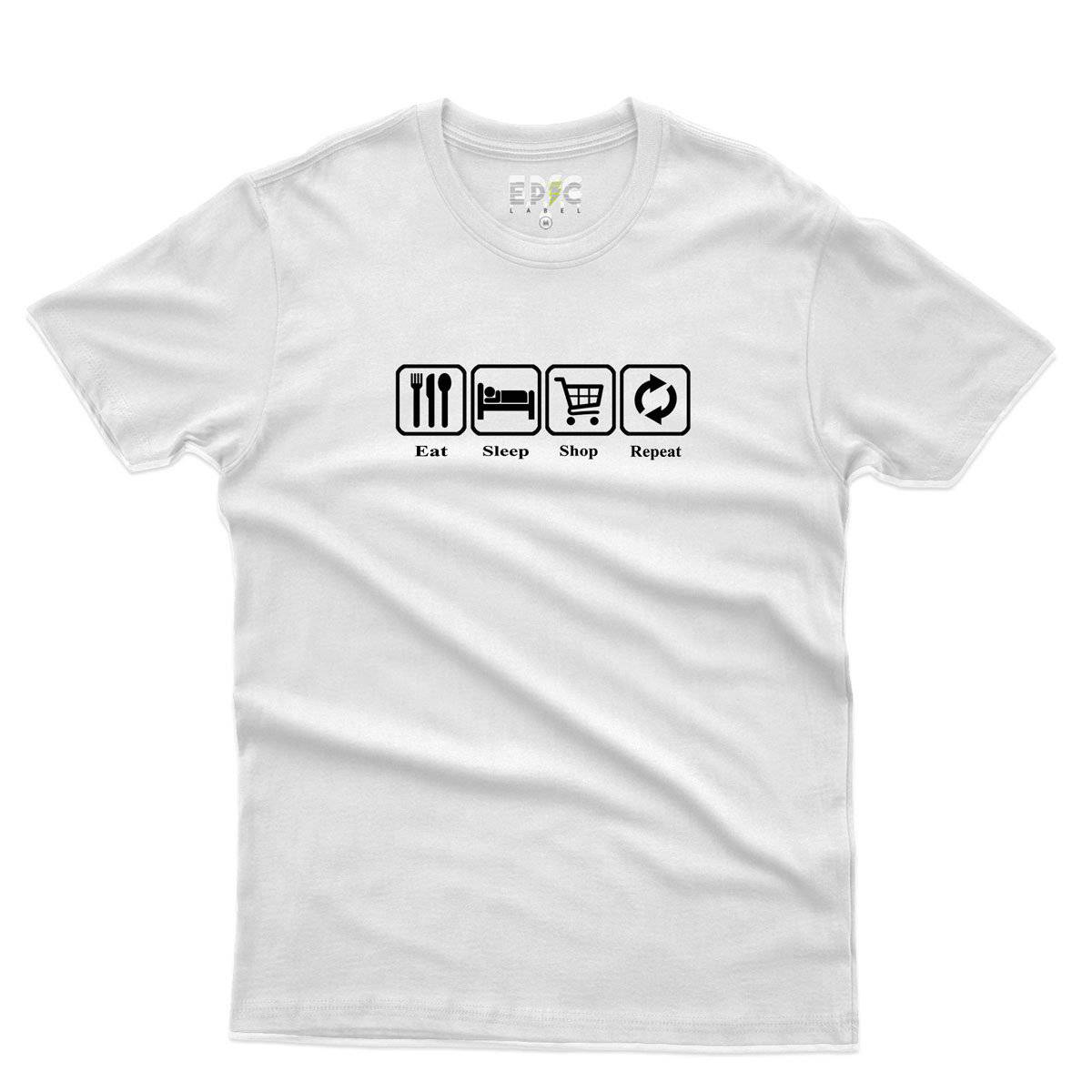 Epic Label Tshirt Eat Sleep Shop Repeat T-Shirt Pour Homme