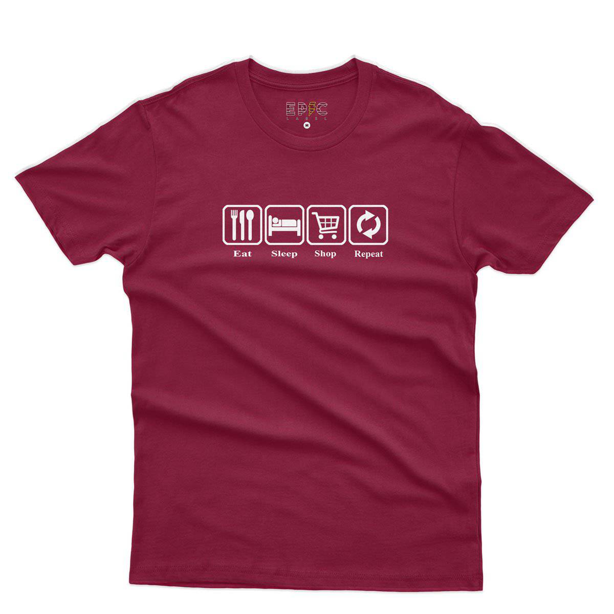Epic Label Tshirt Eat Sleep Shop Repeat T-Shirt Pour Homme
