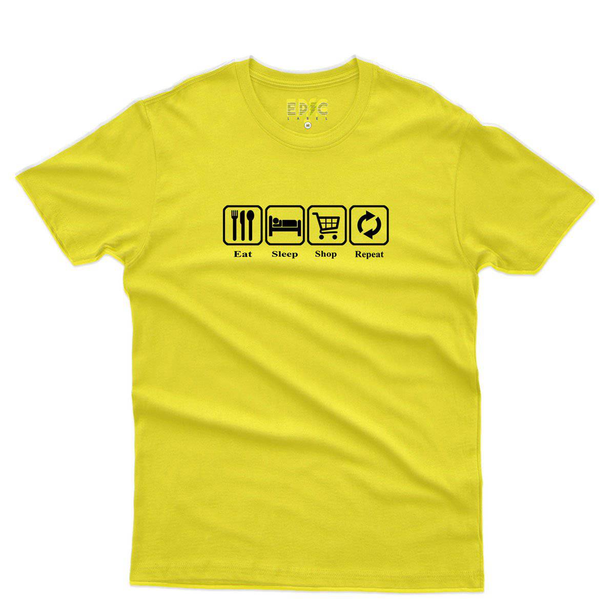Epic Label Tshirt Eat Sleep Shop Repeat T-Shirt Pour Homme