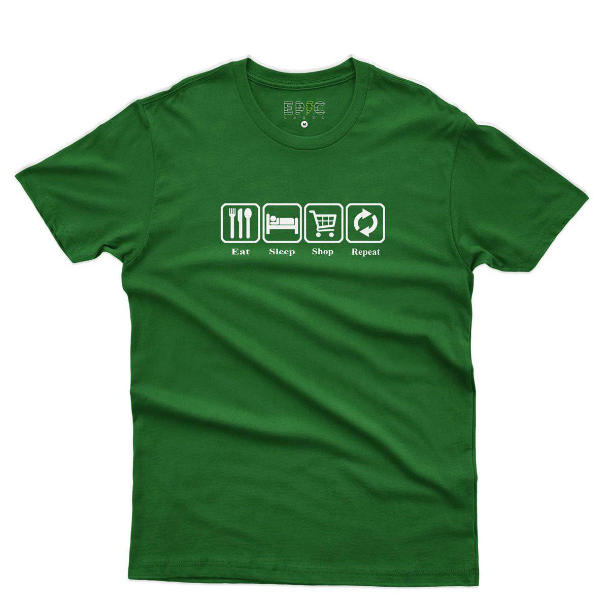 Epic Label Tshirt Eat Sleep Shop Repeat T-Shirt Pour Homme