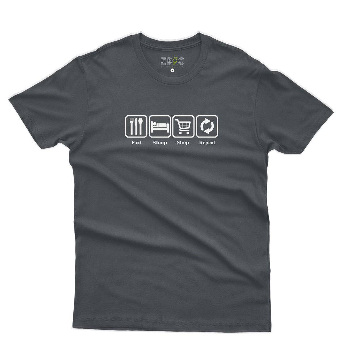 Epic Label Tshirt Eat Sleep Shop Repeat T-Shirt Pour Homme