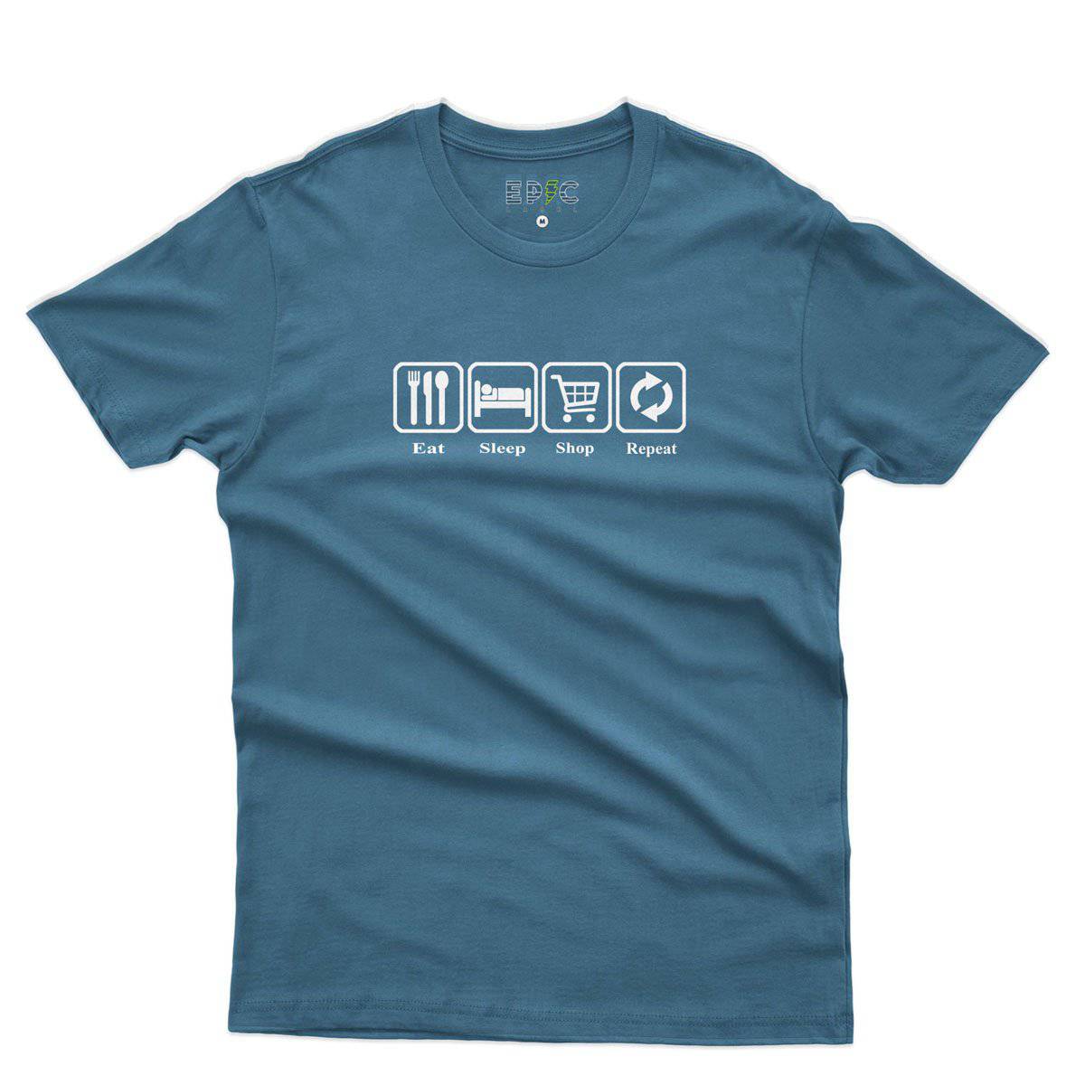Epic Label Tshirt Eat Sleep Shop Repeat T-Shirt Pour Homme